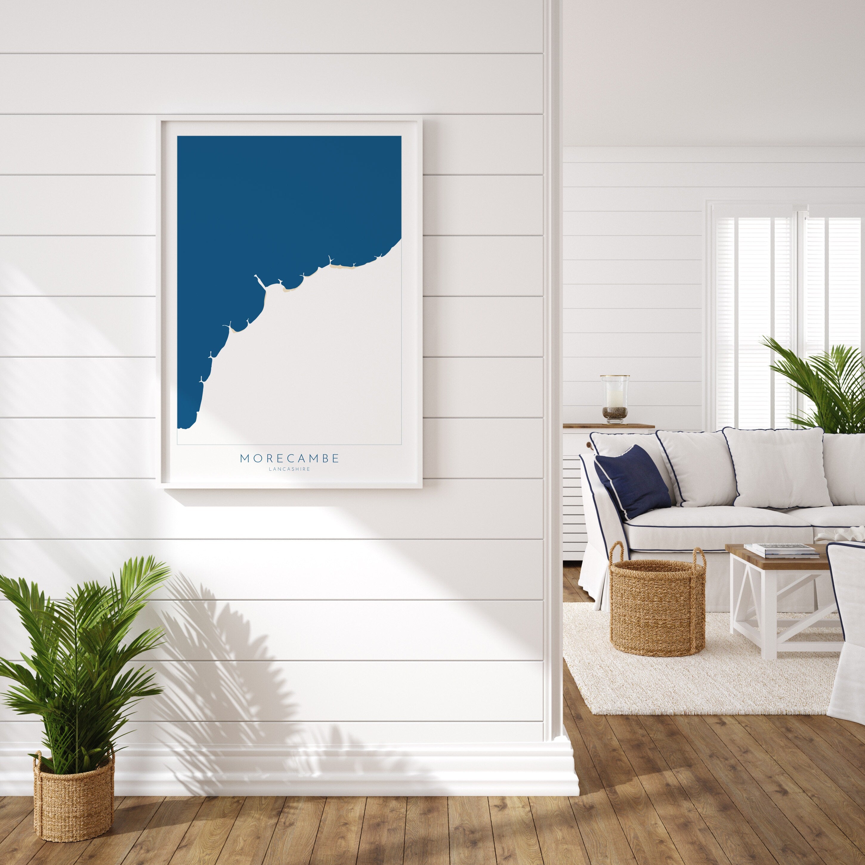 Morecambe Map Print - Morecambe Beach Art, Morecambe Bay Poster, Lancashire Map Art, Morecambe Art Print, Blackpool Travel Poster