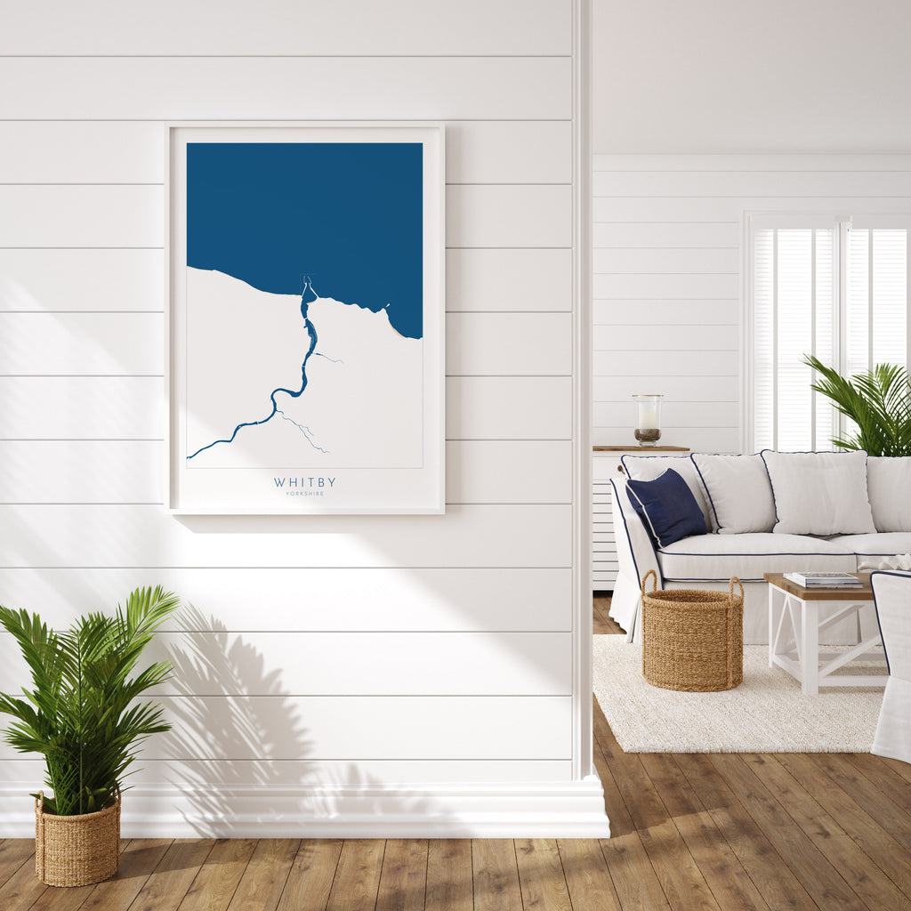 Whitby Map Print - Whitby Beach Art, Yorkshire Map Art, Whitby Print, River Esk Map, Print, Whitby Travel Poster, A1, A2, A3, A4, Gift