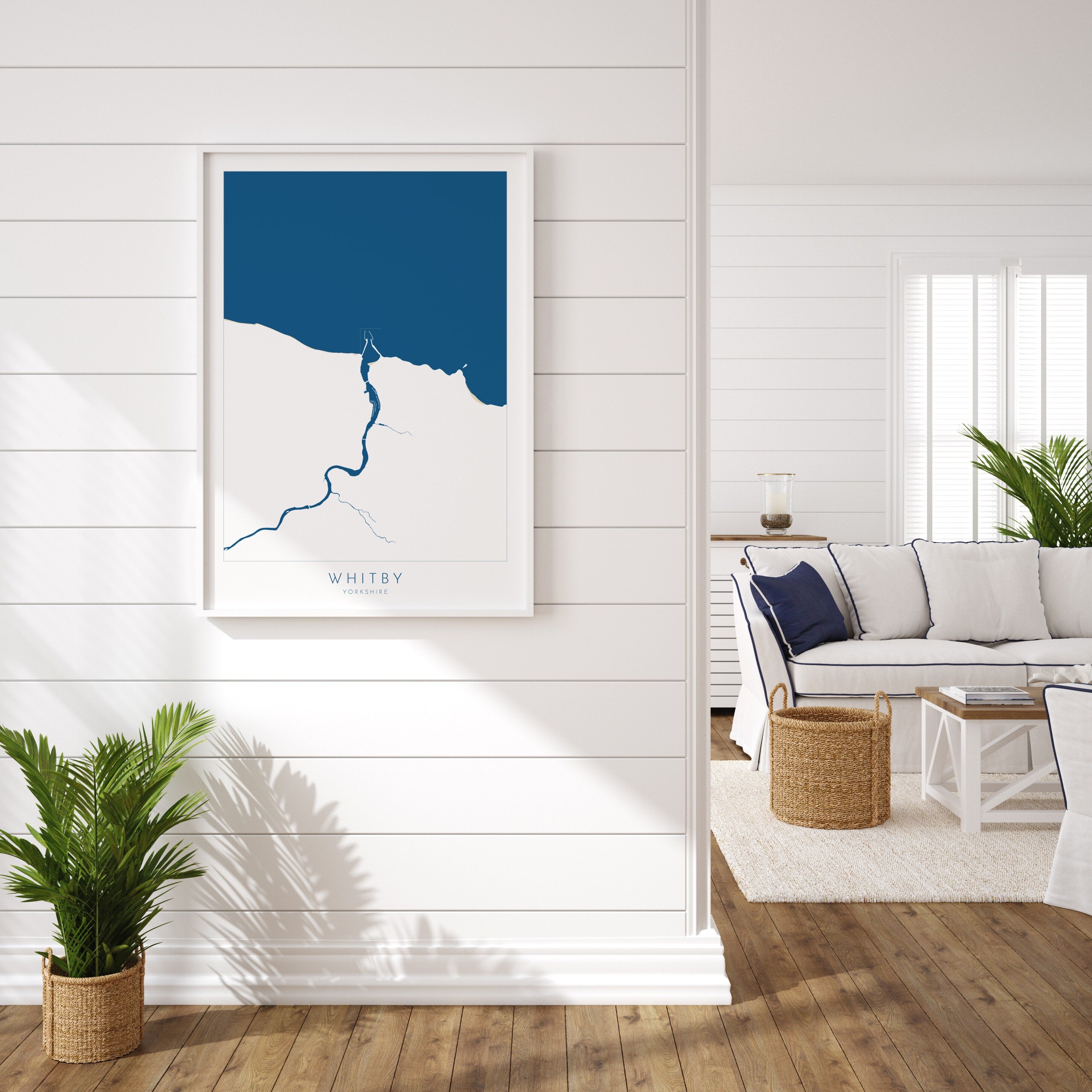 Whitby Map Print - Whitby Beach Art, Yorkshire Map Art, Whitby Print, River Esk Map, Print, Whitby Travel Poster, A1, A2, A3, A4, Gift