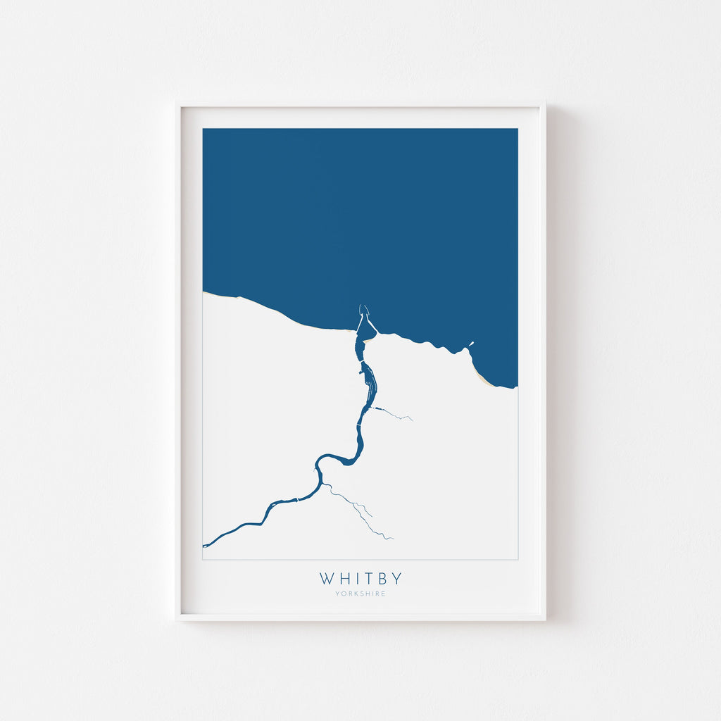 Whitby Map Print - Whitby Beach Art, Yorkshire Map Art, Whitby Print, River Esk Map, Print, Whitby Travel Poster, A1, A2, A3, A4, Gift