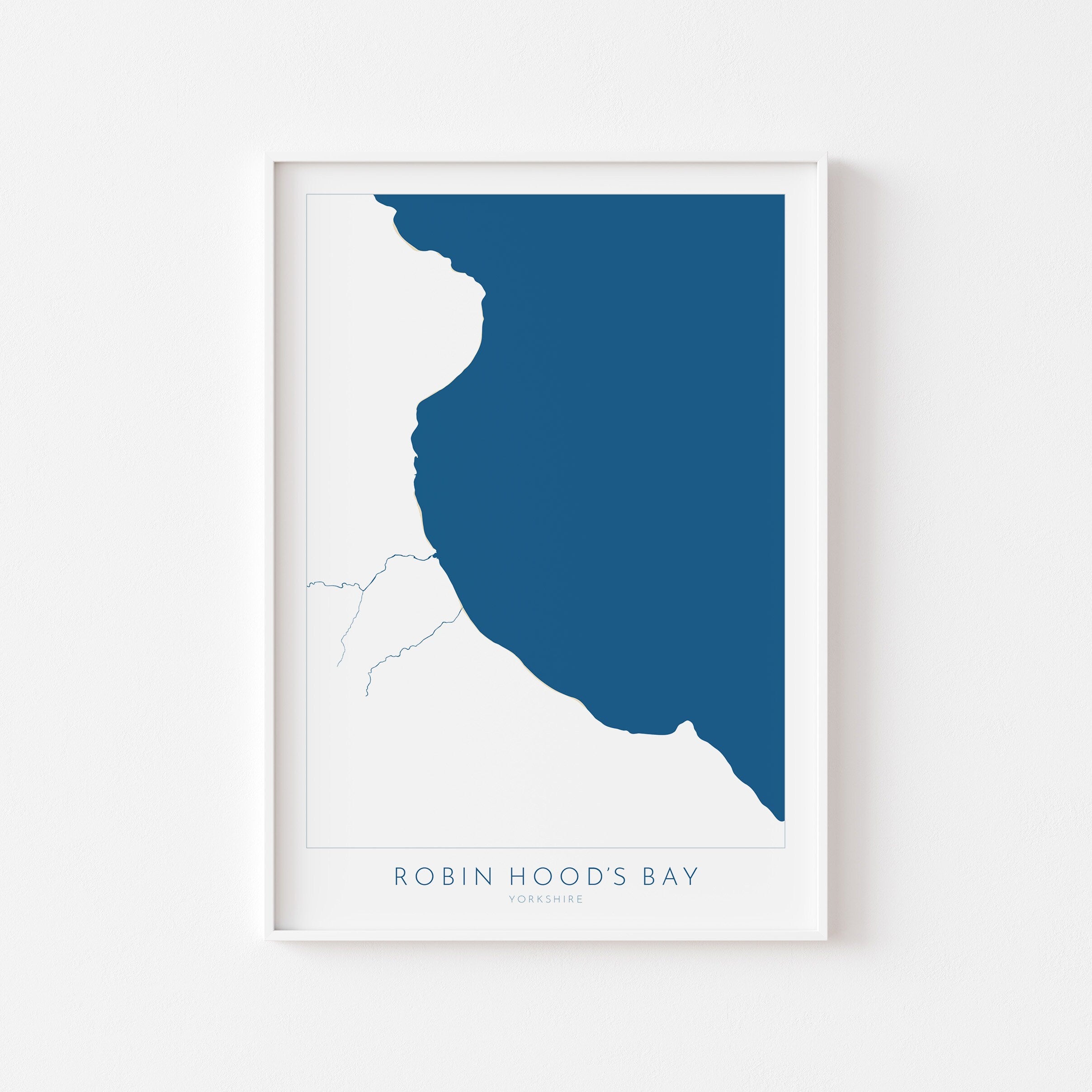 Robin Hood's Bay Map Print - Robin Hoods Bay Beach Art, Yorkshire Map Art, Whitby Print, Yorkshire Coast Travel Poster, A1, A2, A3, A4, Gift