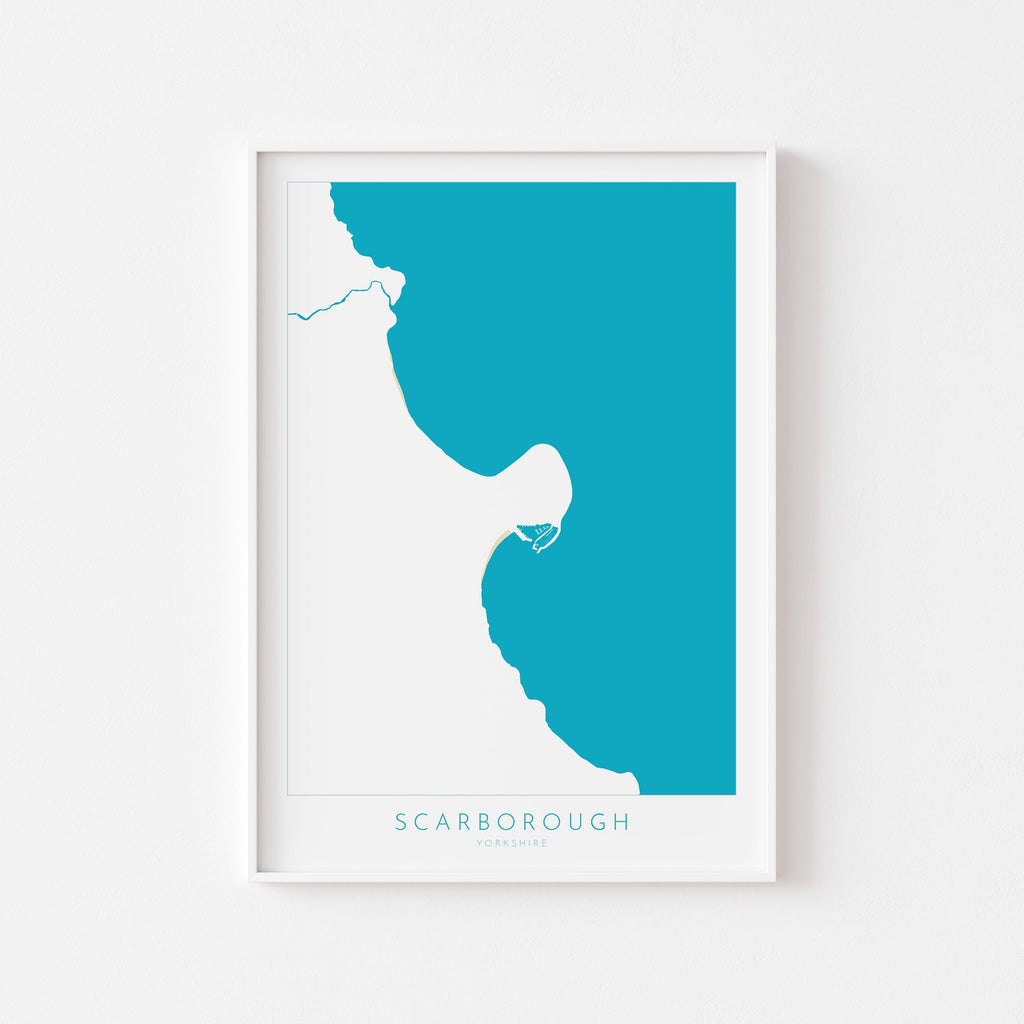 Scarborough Map Print - Scarborough Beach Art, Yorkshire Map Art, Scarborough Print, Scarborough Travel Poster, A1, A2, A3, A4, Gift