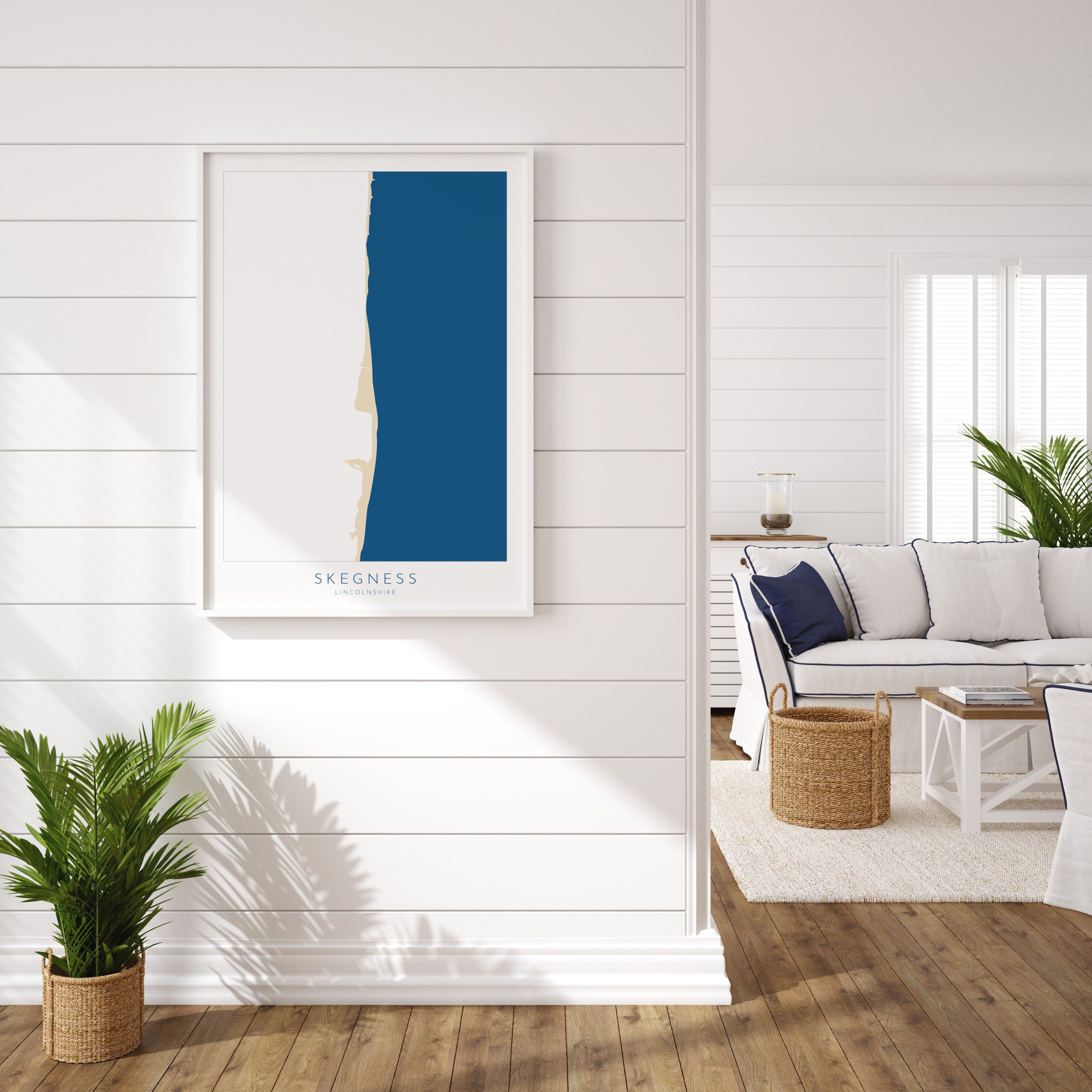 Skegness Map Print - Skegness Beach Art, Lincolnshire Map Art, Skegness Print, Skegness Travel Poster, A1, A2, A3, A4, Gift