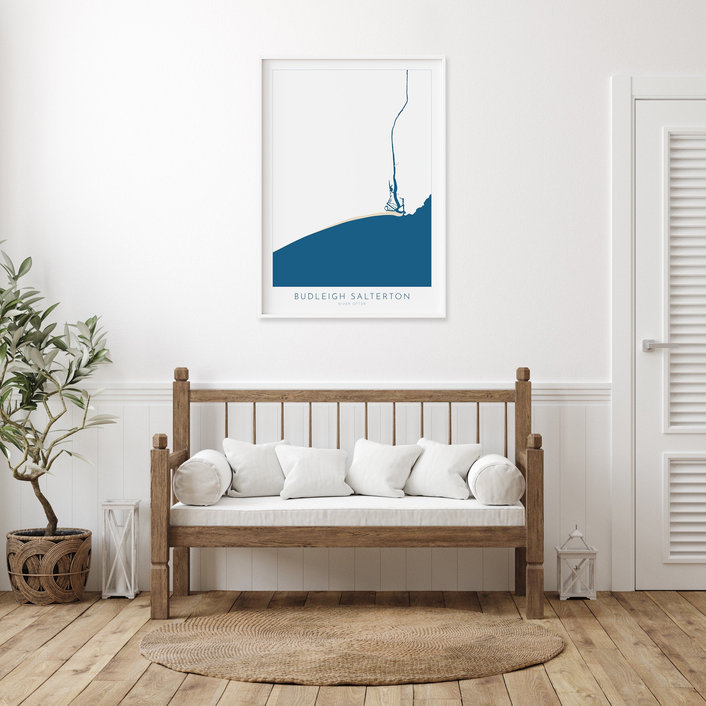 Budleigh Salterton Map Print - Budleigh Salterton Beach Art, Devon Map Art, Devon Rivers, Devon Travel Poster, A1, A2, A3, A4, Devon Gift UK