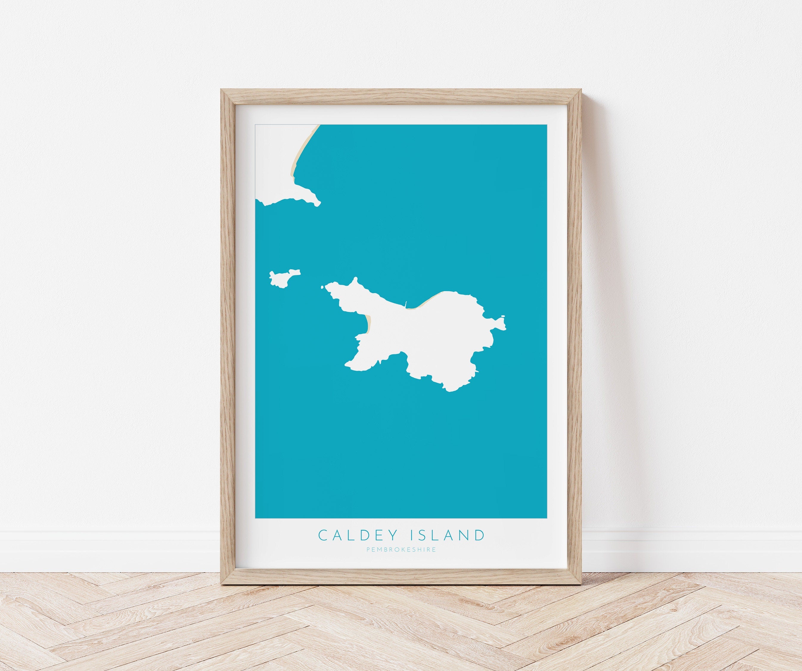 Caldey Island Map Print - Caldey Island Tenby Map Art, Wales Map Art, Tenby Travel Poster, Pembrokeshire Coast, A1, A2, A3, A4, Wales Gift