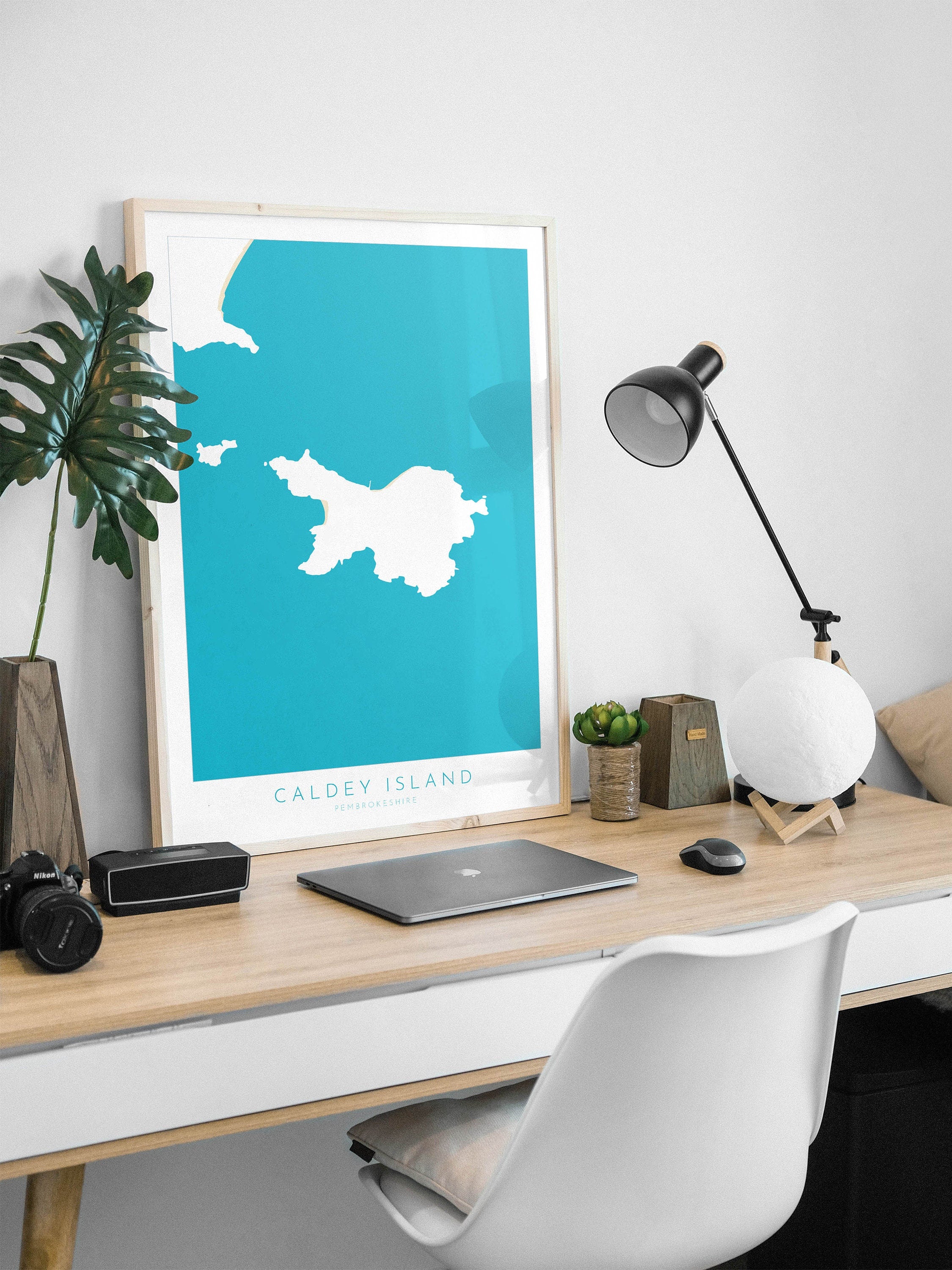 Caldey Island Map Print - Caldey Island Tenby Map Art, Wales Map Art, Tenby Travel Poster, Pembrokeshire Coast, A1, A2, A3, A4, Wales Gift