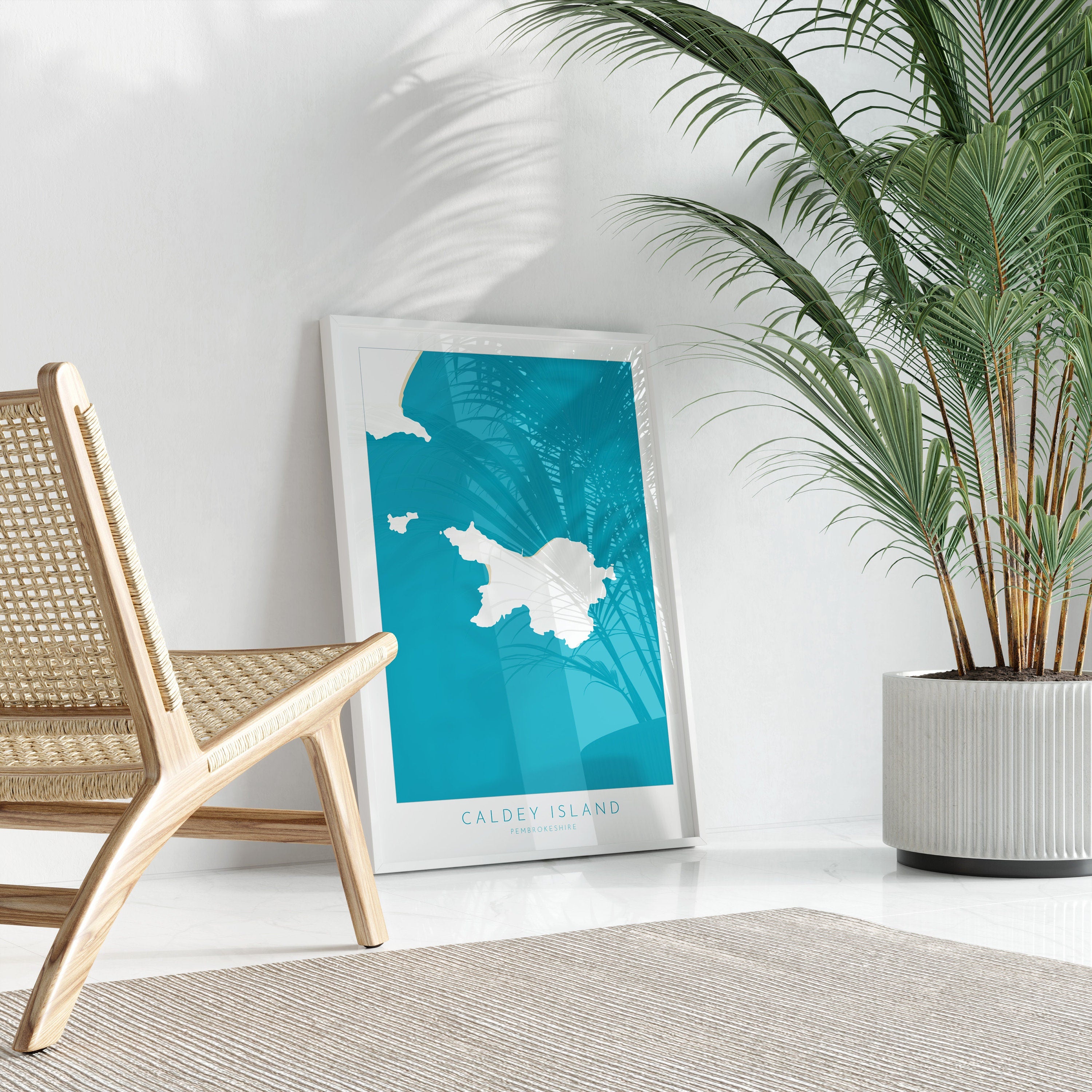 Caldey Island Map Print - Caldey Island Tenby Map Art, Wales Map Art, Tenby Travel Poster, Pembrokeshire Coast, A1, A2, A3, A4, Wales Gift