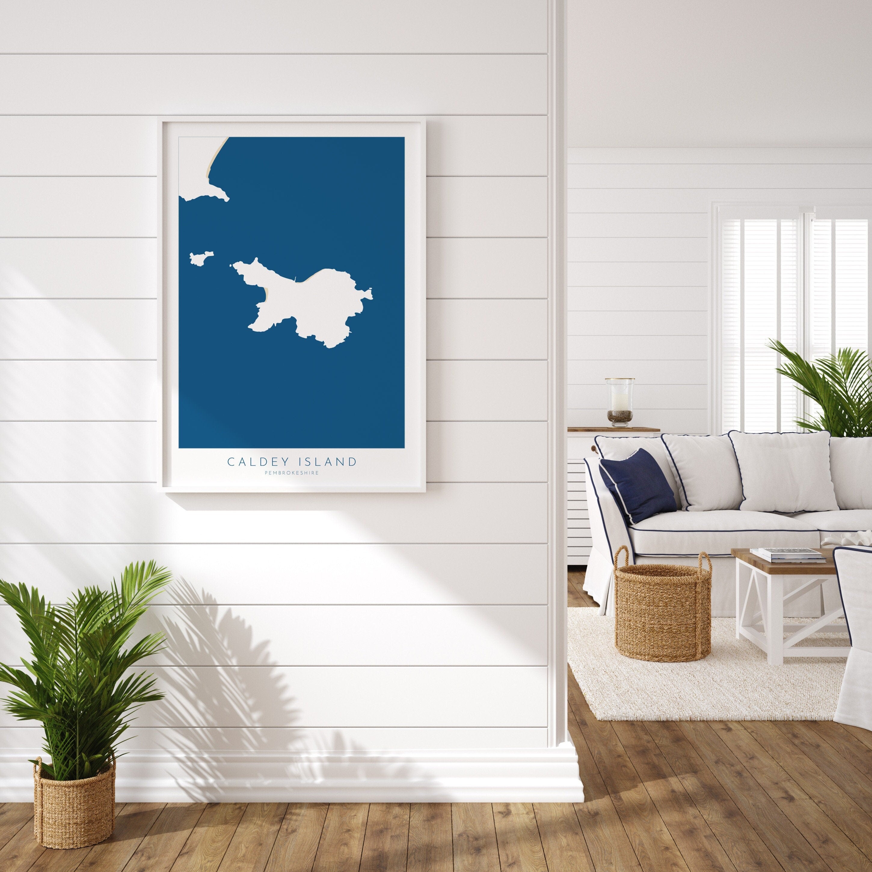 Caldey Island Tenby Wales Map Art