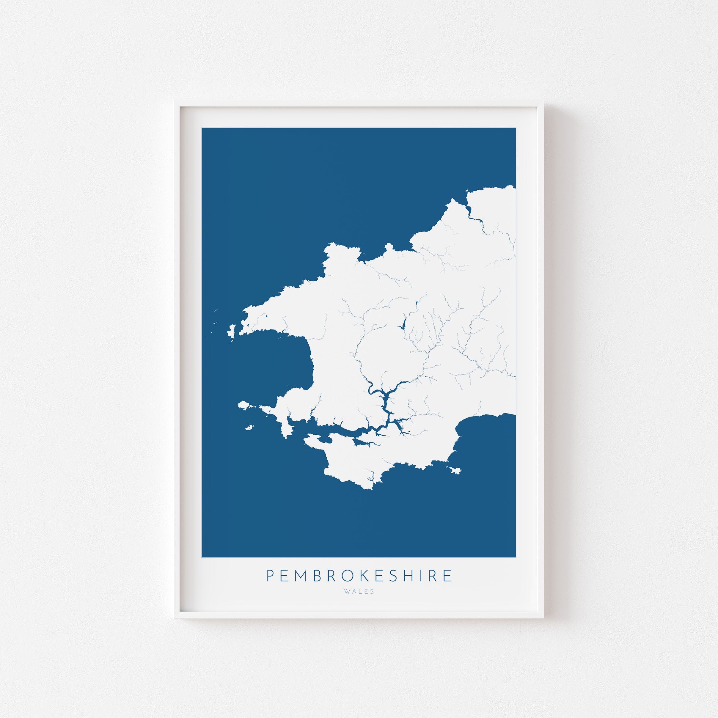 Pembrokeshire Map Art- Pembrokeshire Wales Map Print, Pembrokeshire Travel Poster, Pembrokeshire Coast, A1, A2, A3, A4, Wales Gift