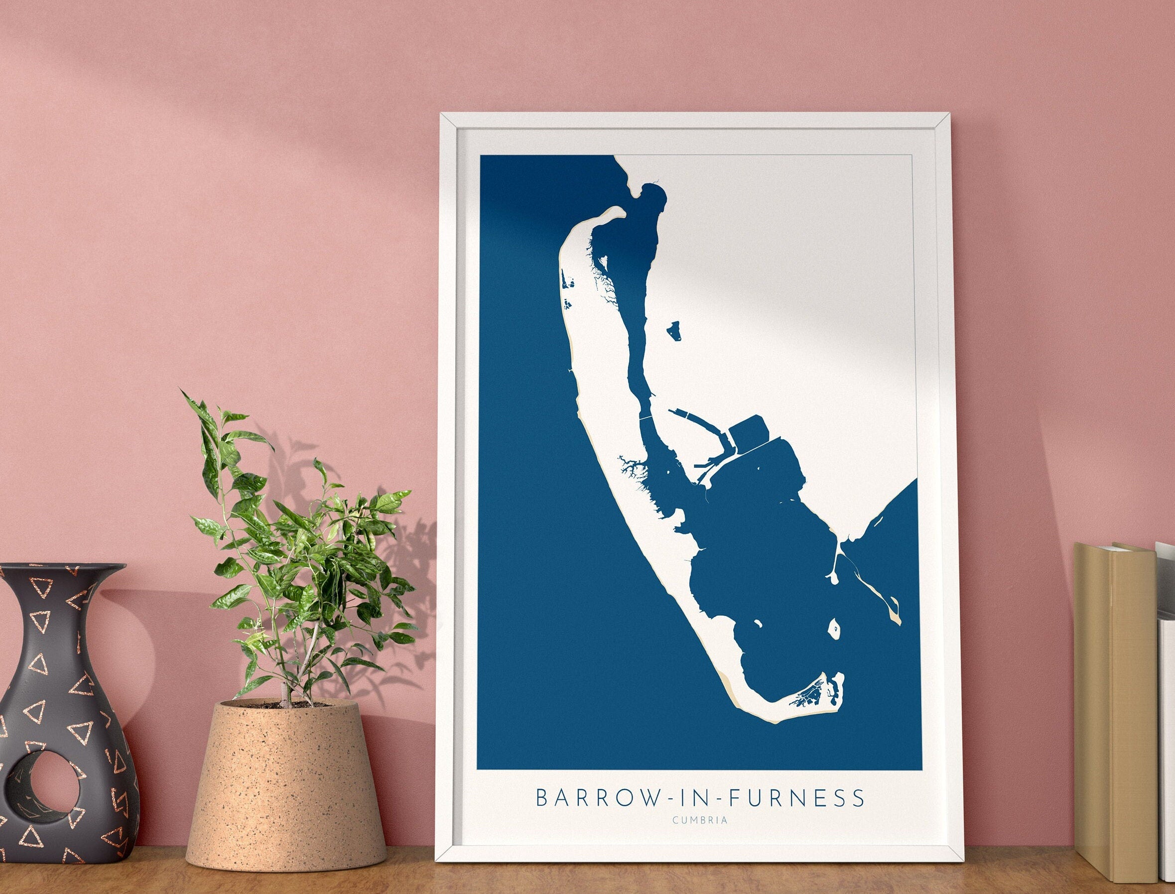 Barrow in furness cumbria map art