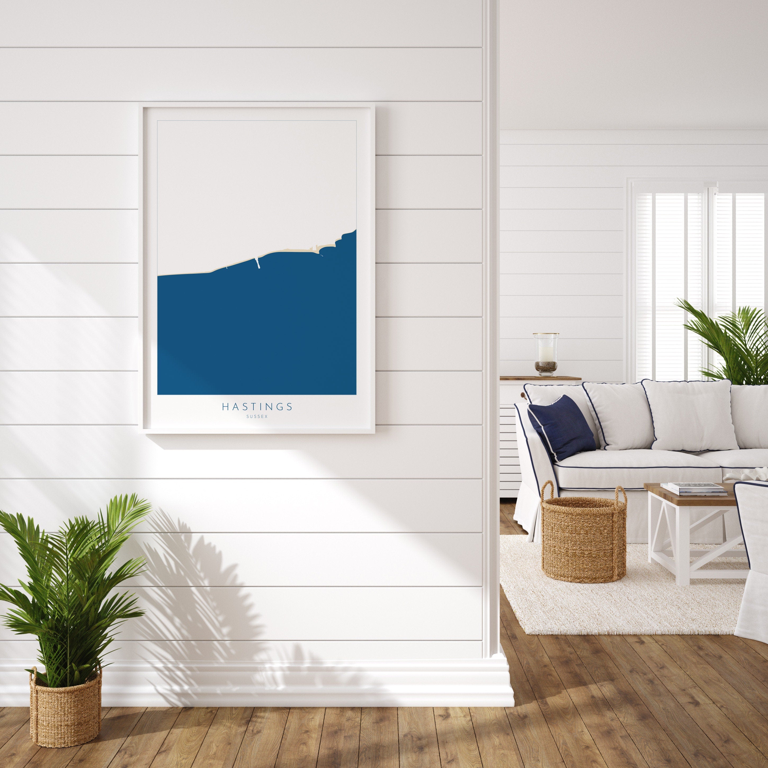 Hastings Map Print - Hasting Art Poster, East Sussex Map Art, Hastings Travel Poster, Sussex Coast, A1, A2, A3, A4, Hastings Beach