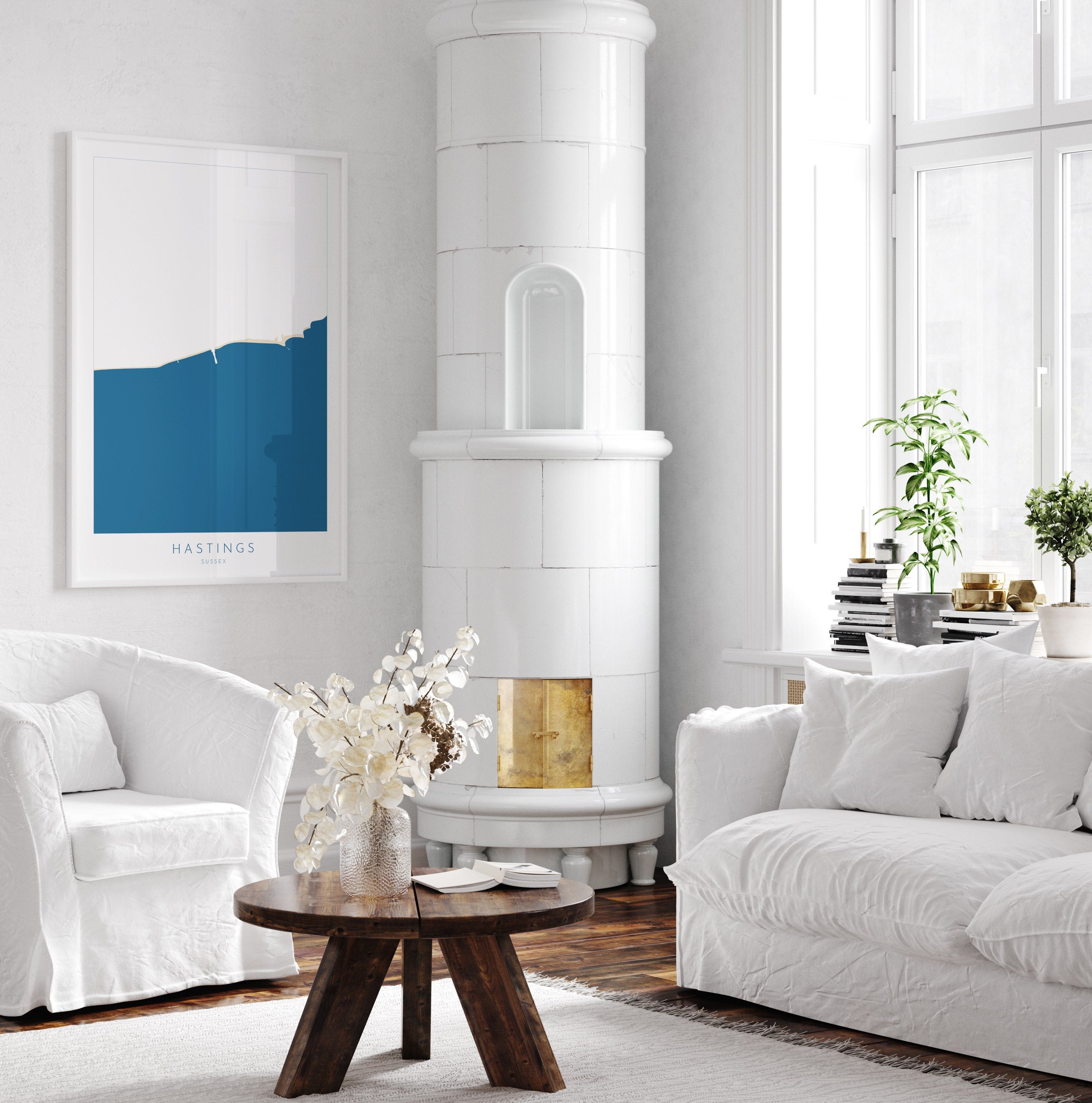 Hastings Map Print - Hasting Art Poster, East Sussex Map Art, Hastings Travel Poster, Sussex Coast, A1, A2, A3, A4, Hastings Beach