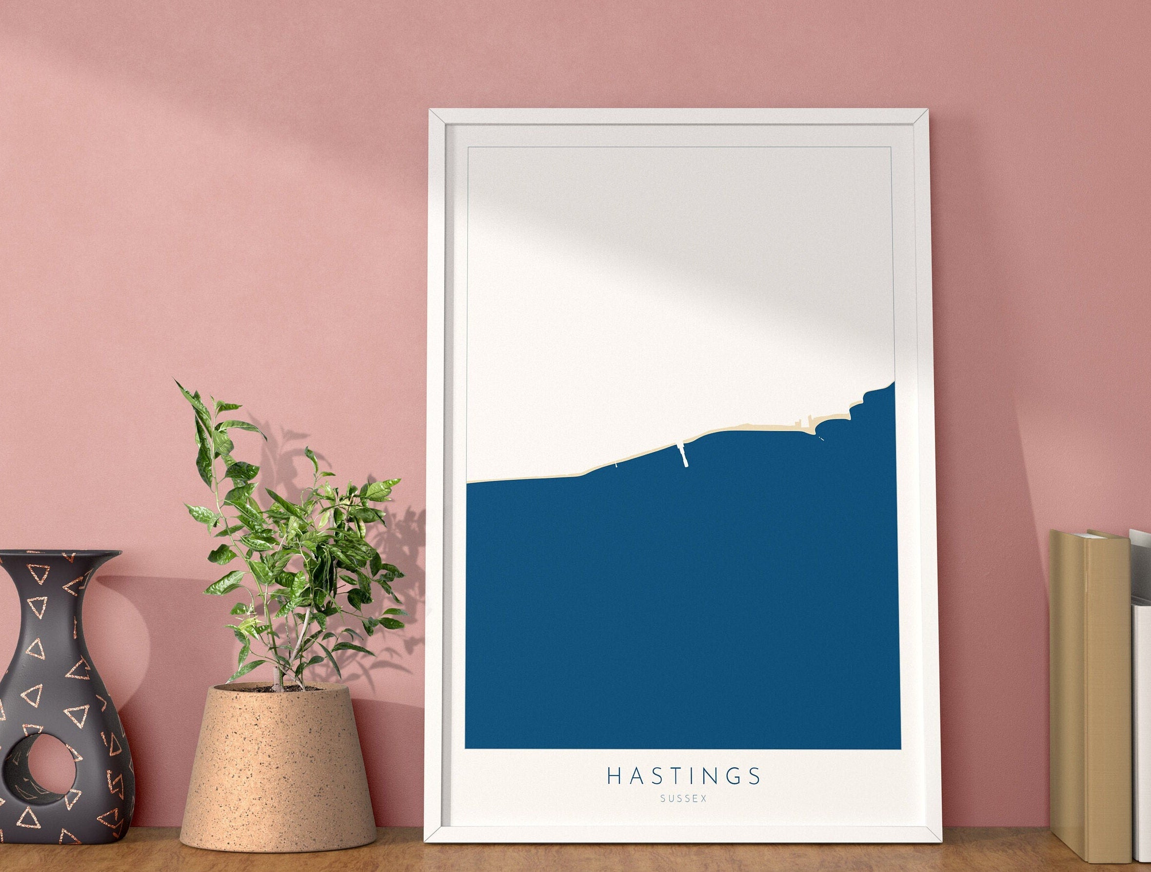 Hastings Sussex map art