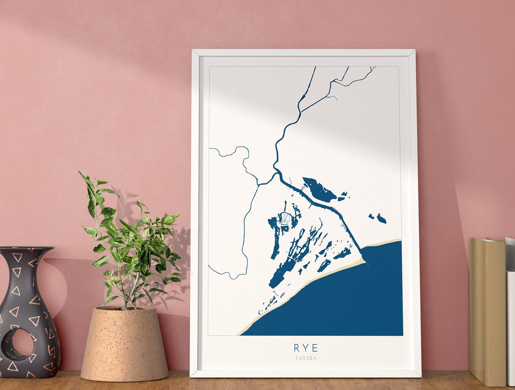 Rye sussex map art