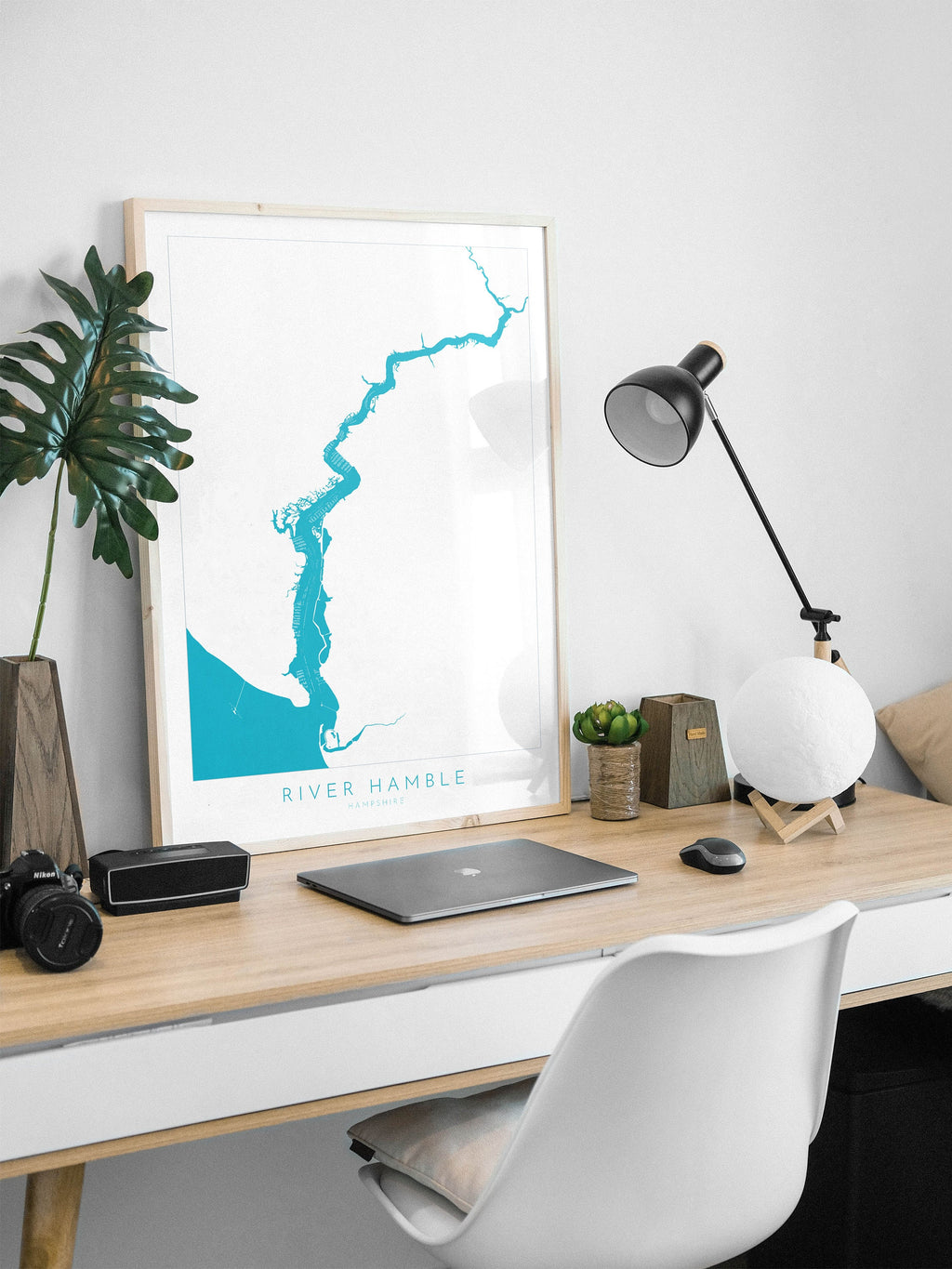 River Hamble Map - River Hamble Art Print, Hampshire Map, Hamble-Le-Rice Map Art, Hampshire Art, Southampton Art Map, River Map Art, UK