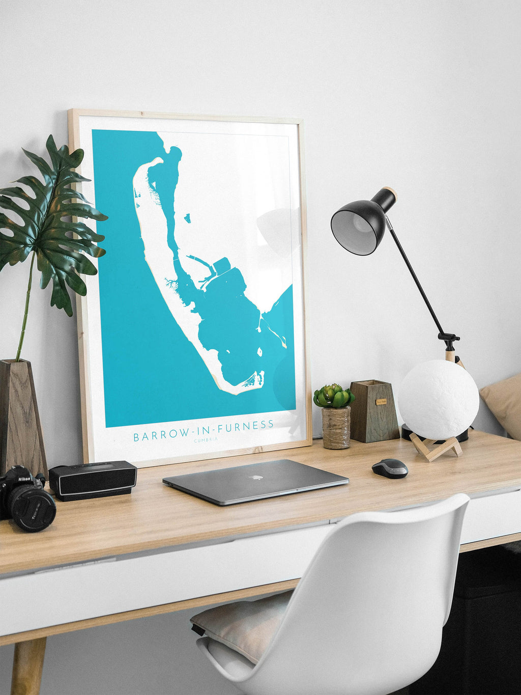 Barrow-in-Furness Map Art - Barrow-in-Furness Art Print, Cumbria Map Art, Cumbria Travel Poster, Nautical Décor, UK Coast