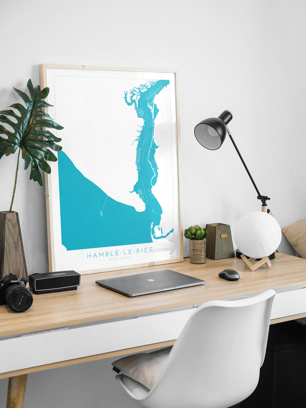 Hamble-le-Rice Map - River Hamble Map Art Print, Hampshire Map, Hamble Le Rice Map Art, Hampshire Art, Southampton Map, River Map Art, UK