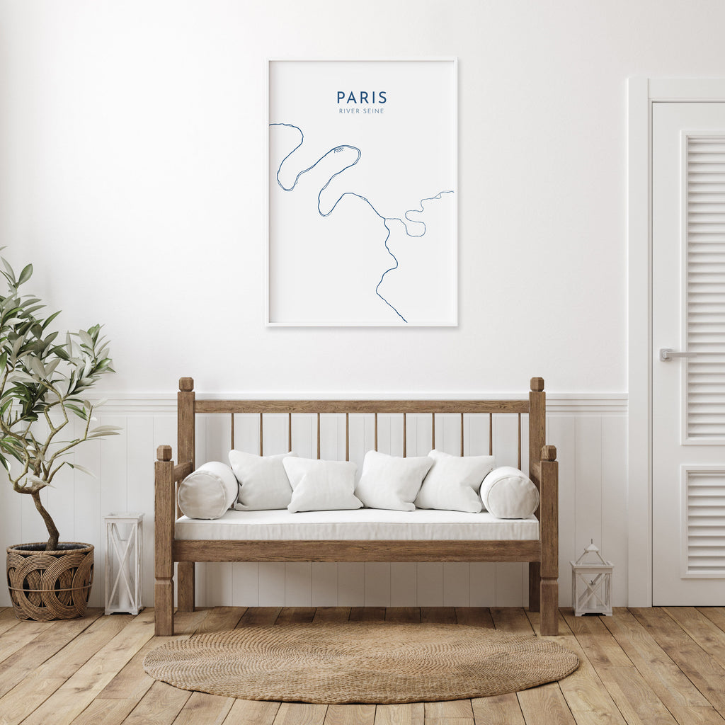 Paris Map - River Seine Map Art, Paris Art Print, City Map, Paris Art Print, Seine Map, River Art, France Map Art, Paris Travel Poster