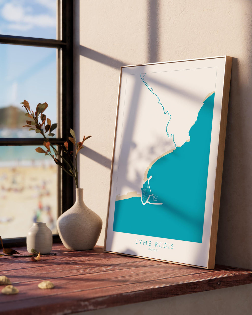 Lyme Regis Print - Dorset Map, Lyme Regis Art, Lyme Regis Map art, Lyme Regis Beach, Jurassic Coast Map, Dorset Travel Poster