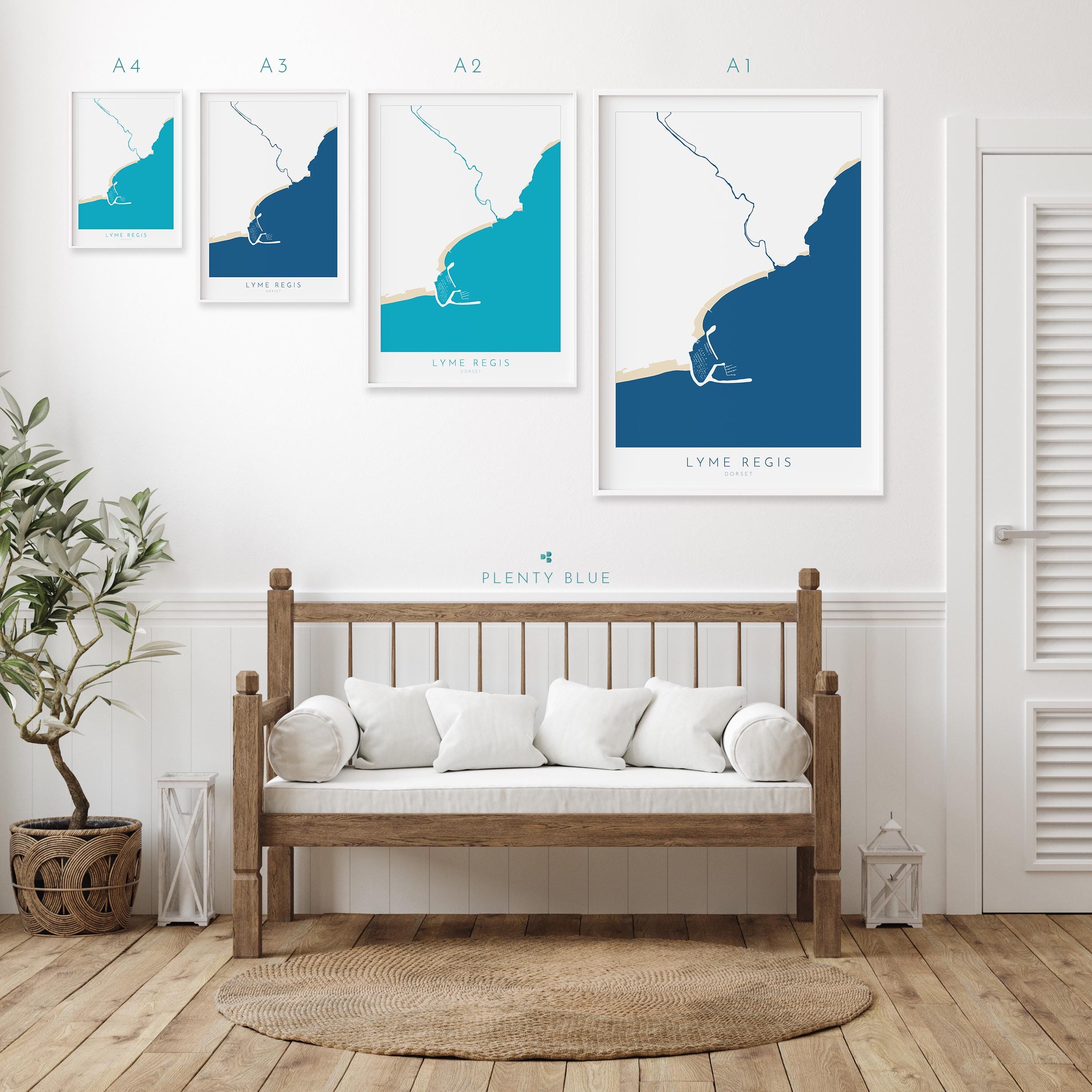 Lyme Regis Print - Dorset Map, Lyme Regis Art, Lyme Regis Map art, Lyme Regis Beach, Jurassic Coast Map, Dorset Travel Poster