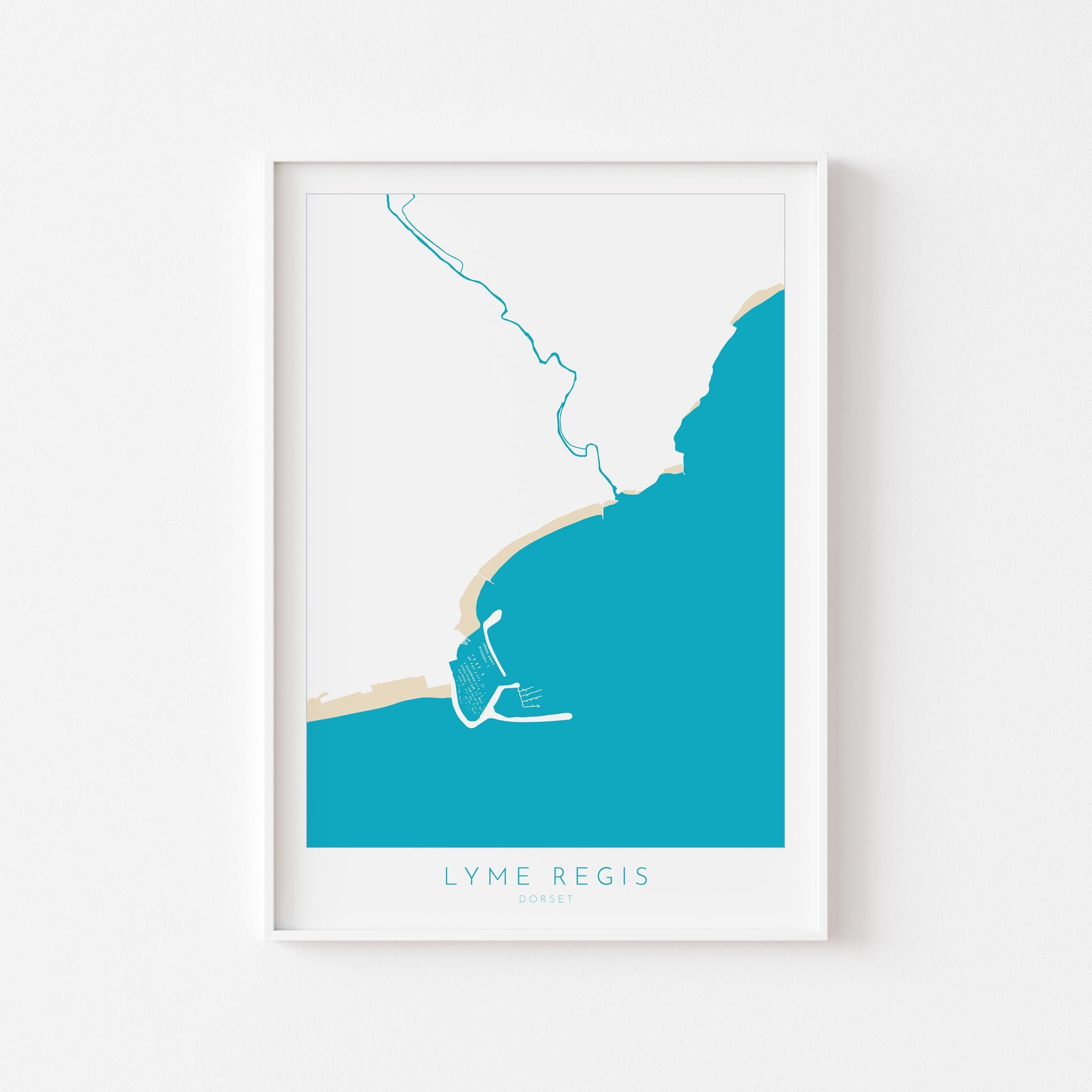 Lyme Regis Print - Dorset Map, Lyme Regis Art, Lyme Regis Map art, Lyme Regis Beach, Jurassic Coast Map, Dorset Travel Poster