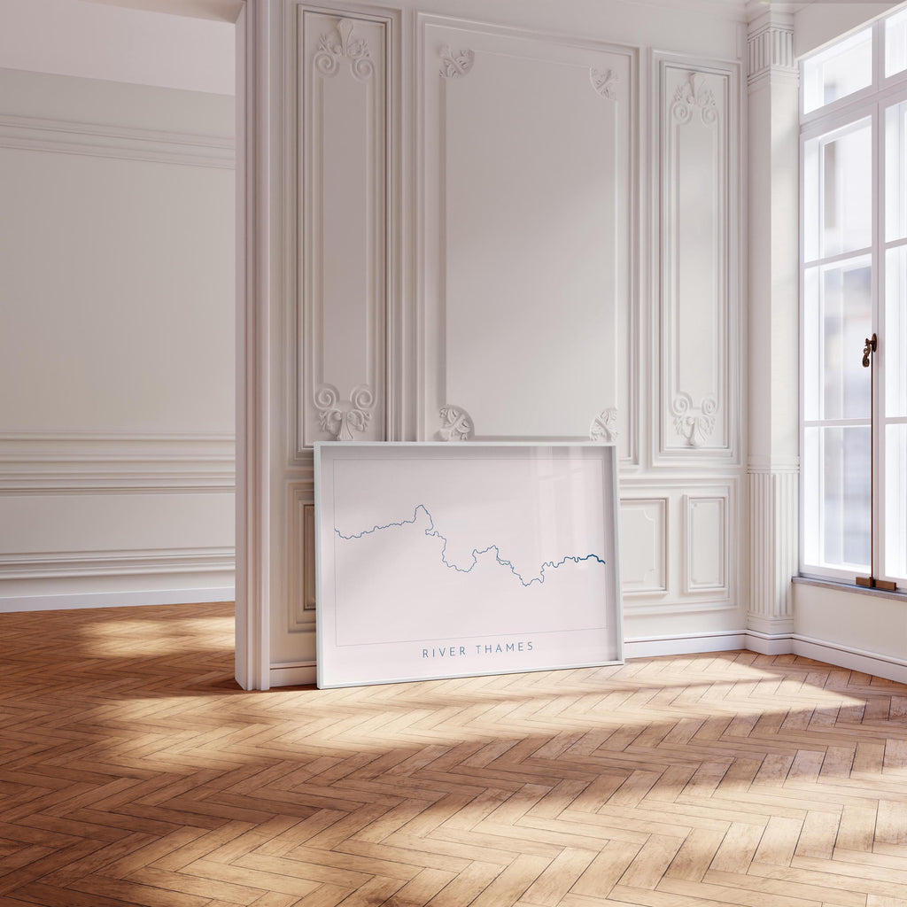 River Thames Print - Source to Sea, Thames Path Art, London Map, The River Thames Print, Thames Path National Trail, Henley, Oxford