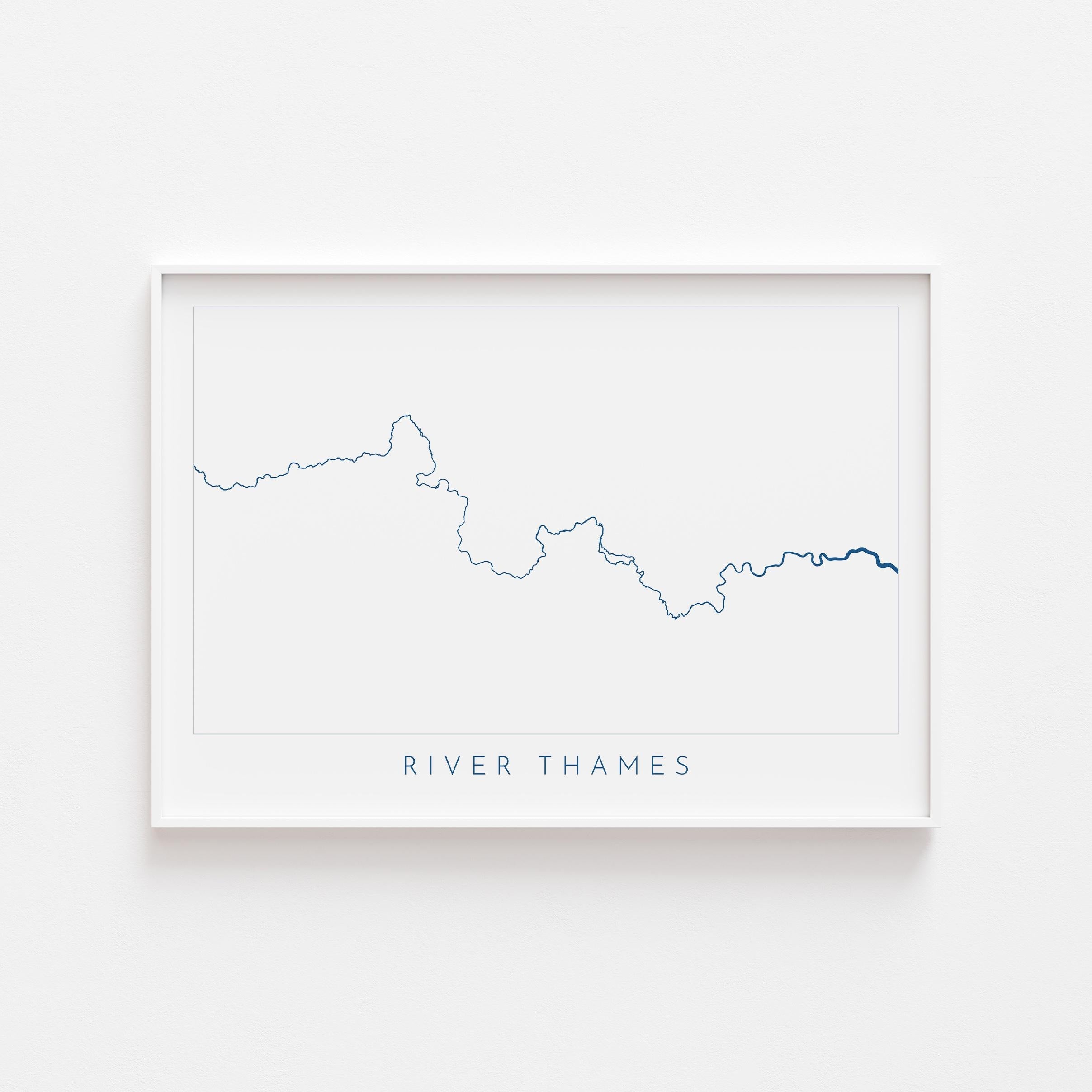 River Thames Print - Source to Sea, Thames Path Art, London Map, The River Thames Print, Thames Path National Trail, Henley, Oxford