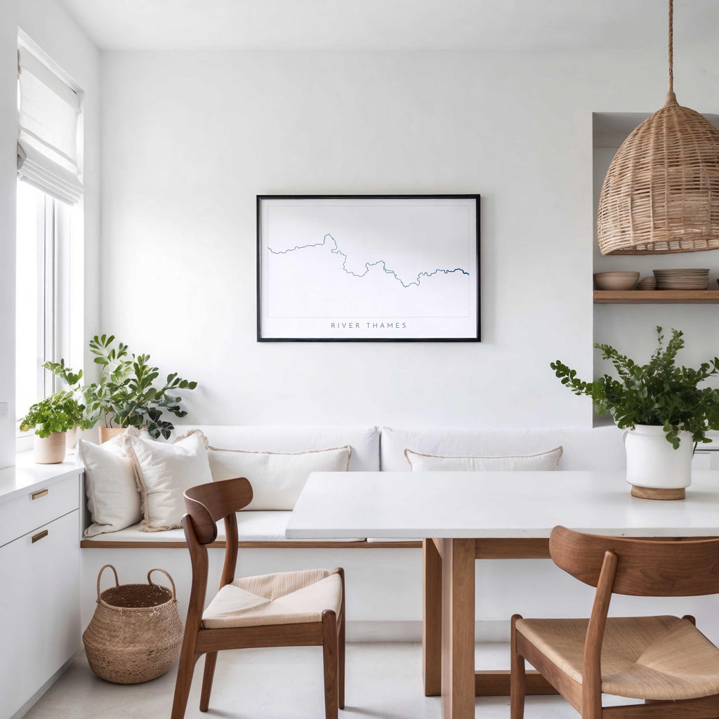 River Thames Print - Source to Sea, Thames Path Art, London Map, The River Thames Print, Thames Path National Trail, Henley, Oxford