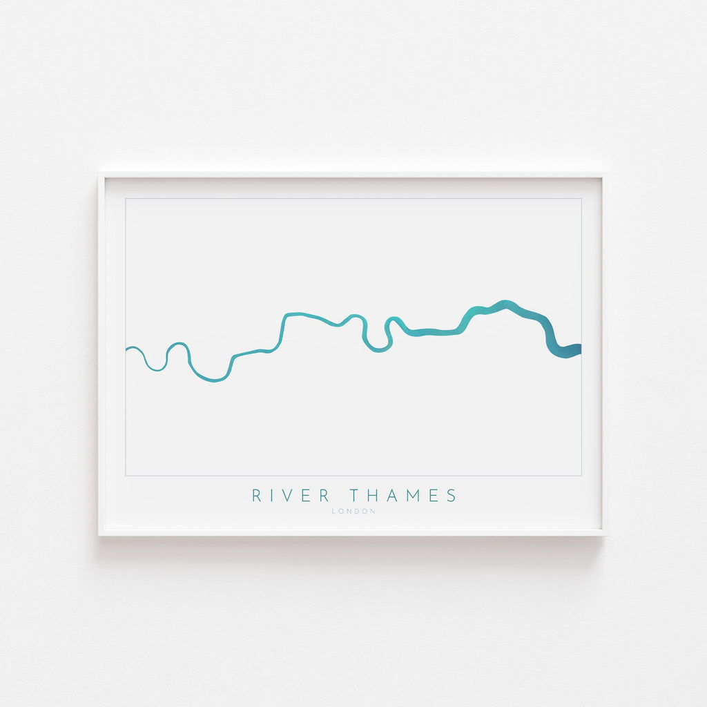 River Thames Map Print, River Thames Map Art, London Art, London Map, Map Art, River Art, Thames Art, UK City Map