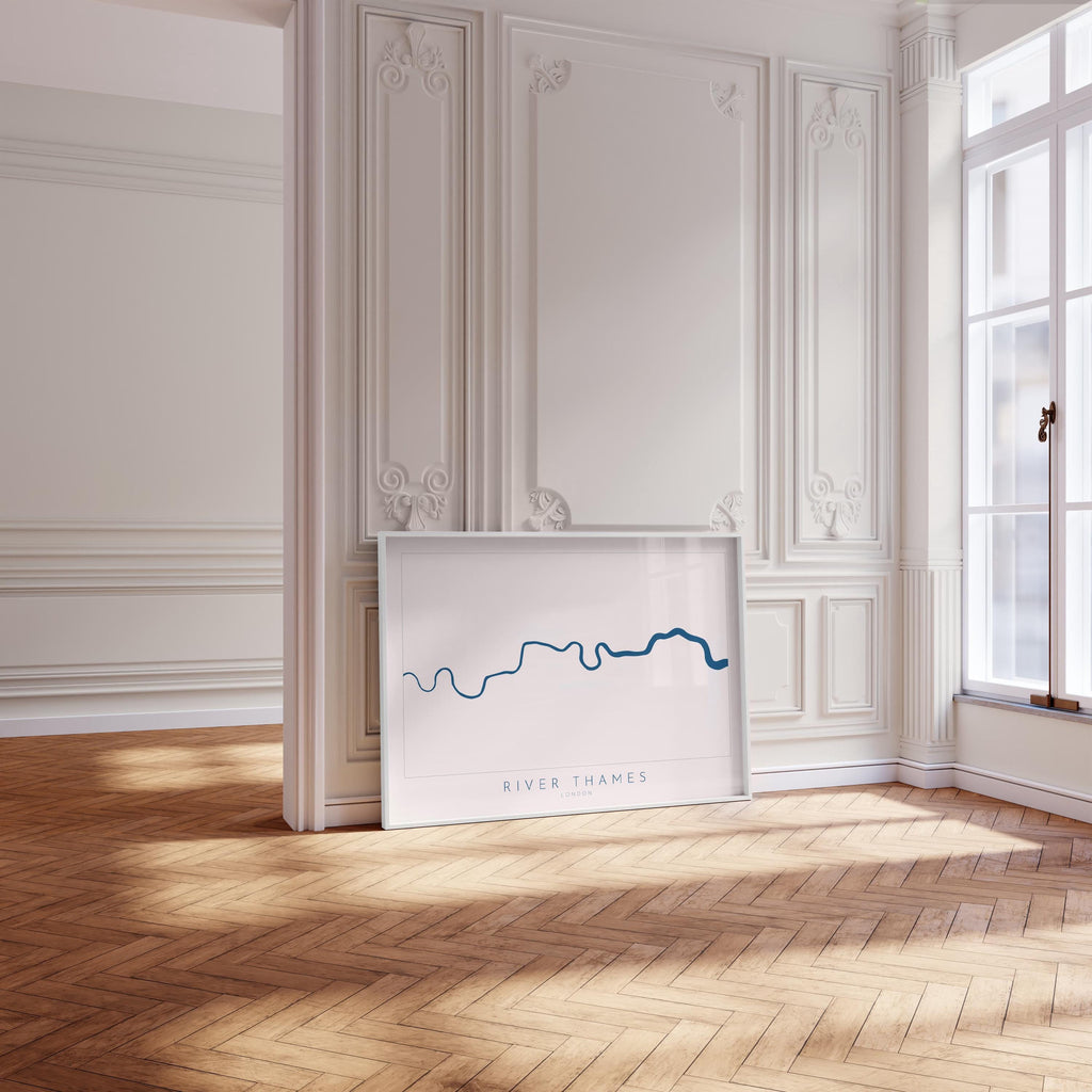 River Thames Map Print, River Thames Map Art, London Art, London Map, Map Art, River Art, Thames Art, UK City Map