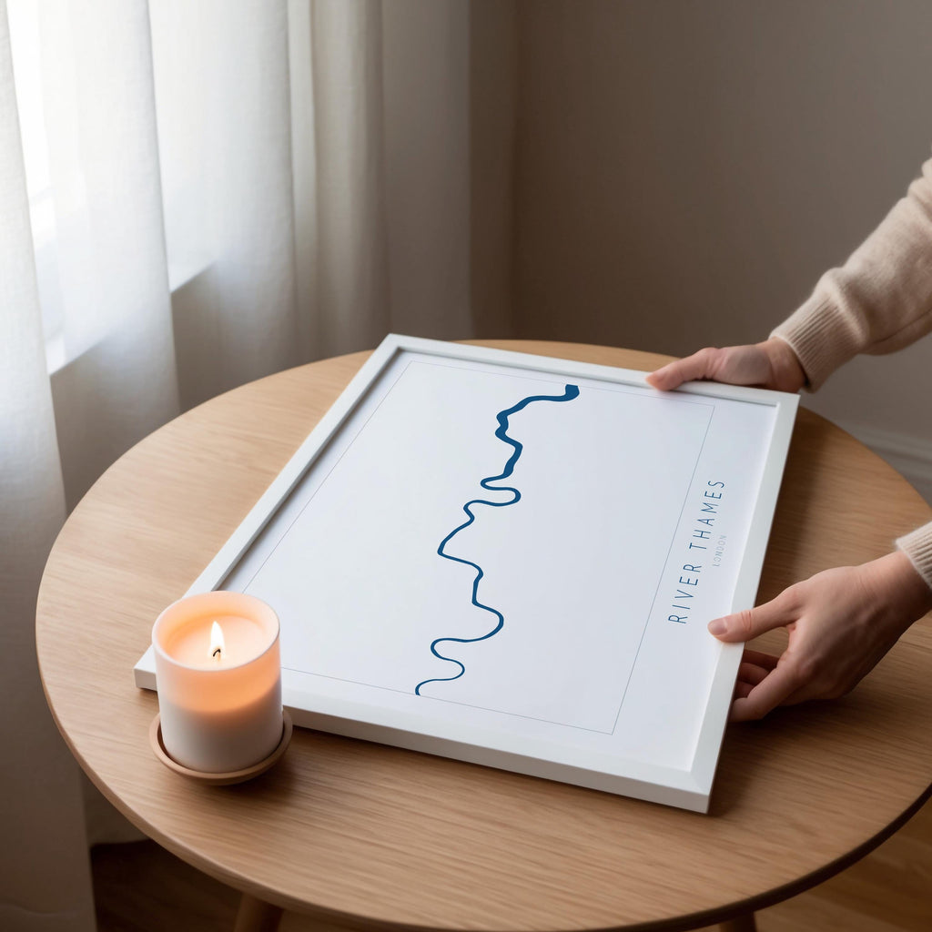 River Thames Map Print, River Thames Map Art, London Art, London Map, Map Art, River Art, Thames Art, UK City Map