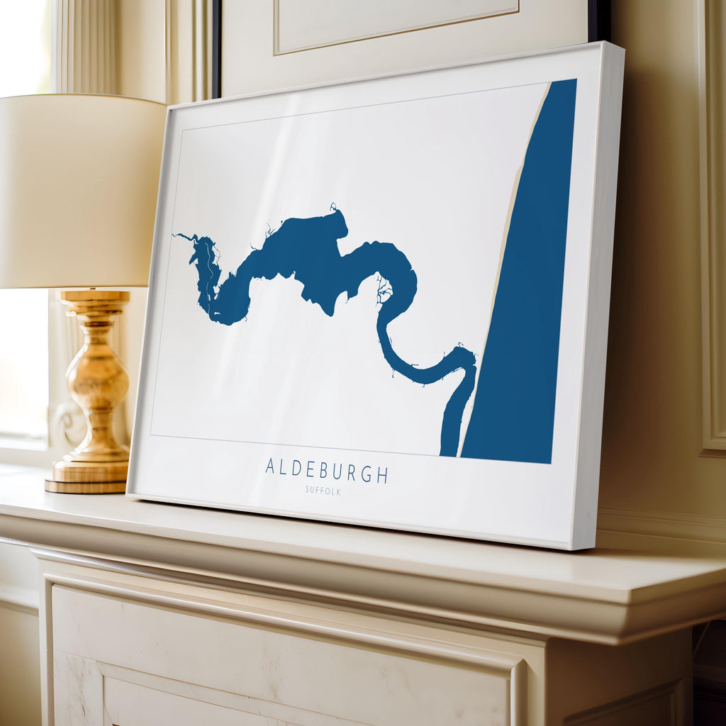 Aldeburgh Map Art - River Alde Map, Suffolk Map, Aldeburgh Art Poster, Suffolk Coast Print, Suffolk Travel Print, East Anglia, Sailing Gift