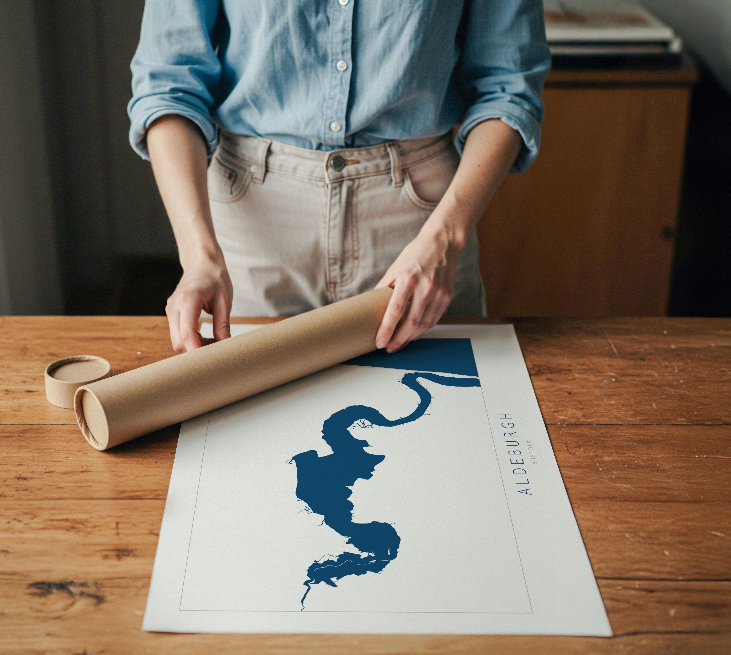 Aldeburgh Map Art - River Alde Map, Suffolk Map, Aldeburgh Art Poster, Suffolk Coast Print, Suffolk Travel Print, East Anglia, Sailing Gift