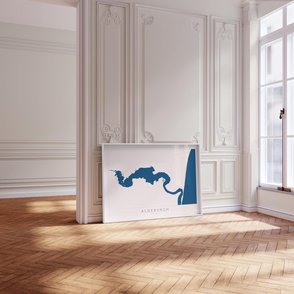 Aldeburgh Map Art - River Alde Map, Suffolk Map, Aldeburgh Art Poster, Suffolk Coast Print, Suffolk Travel Print, East Anglia, Sailing Gift