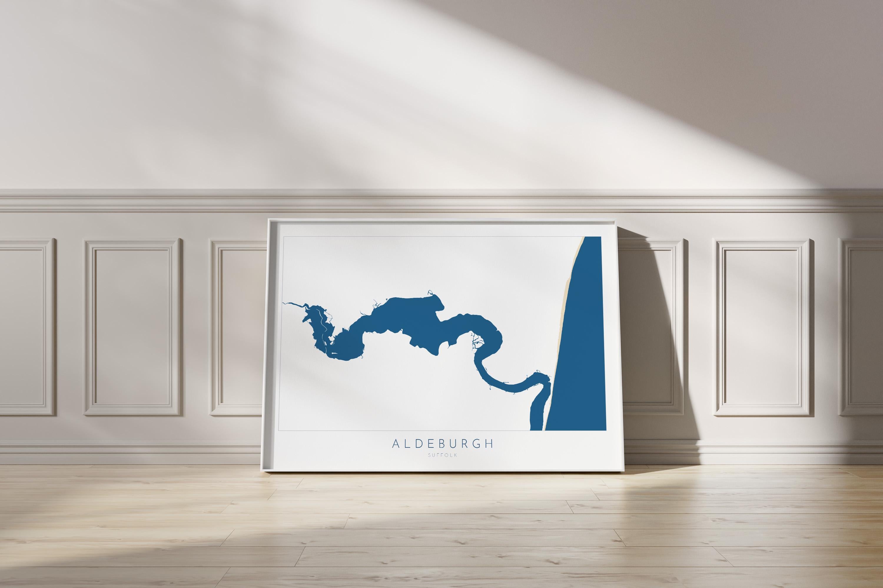 Aldeburgh Map Art - River Alde Map, Suffolk Map, Aldeburgh Art Poster, Suffolk Coast Print, Suffolk Travel Print, East Anglia, Sailing Gift