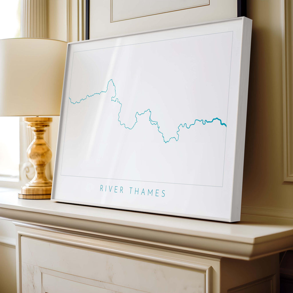 River Thames Print - Source to Sea, Thames Path Art, London Map, The River Thames Print, Thames Path National Trail, Henley, Oxford
