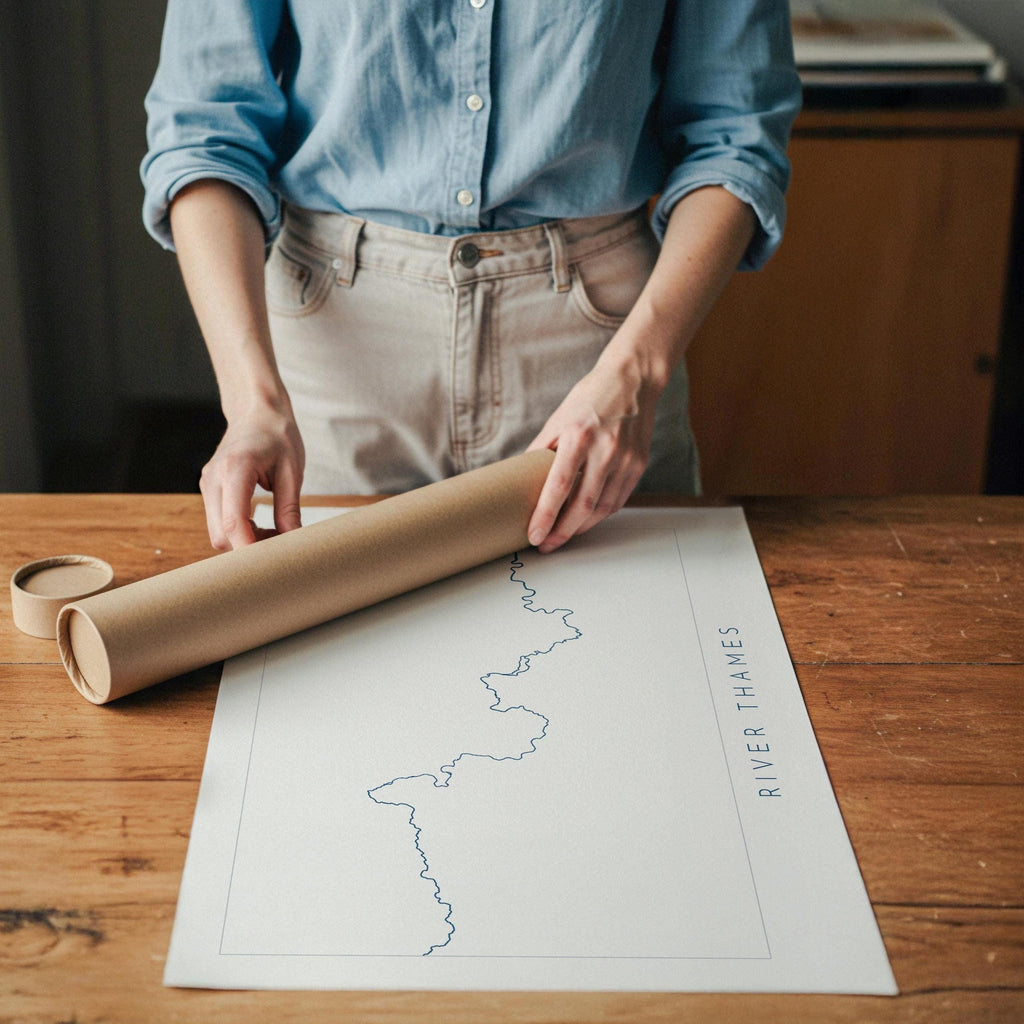 River Thames Print - Source to Sea, Thames Path Art, London Map, The River Thames Print, Thames Path National Trail, Henley, Oxford