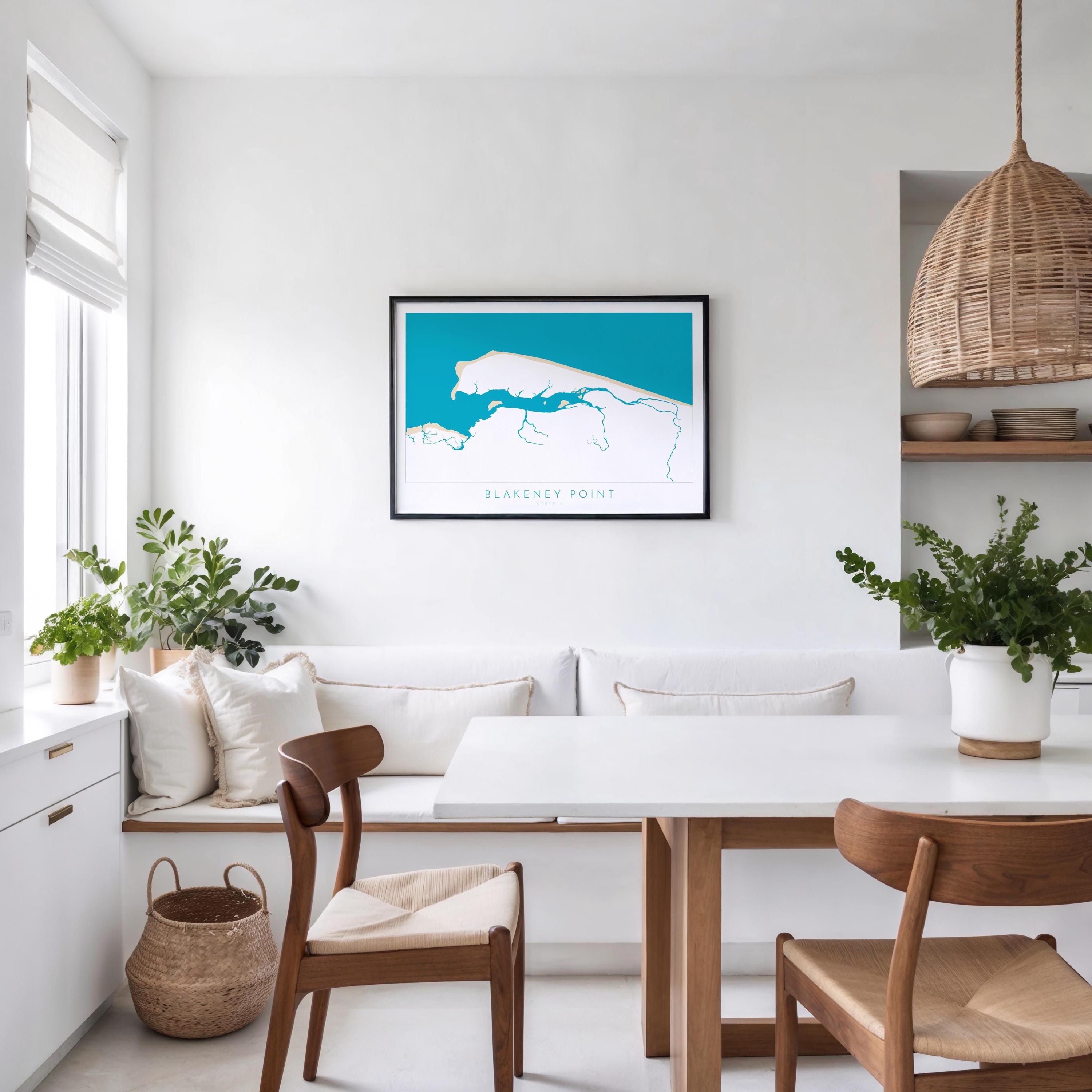 Blakeney Point Map Art - Norfolk Map Print, North Norfolk Art, Gift for Sailors & Holiday Homes UK, River Glaven, UK Coastal Wall Art