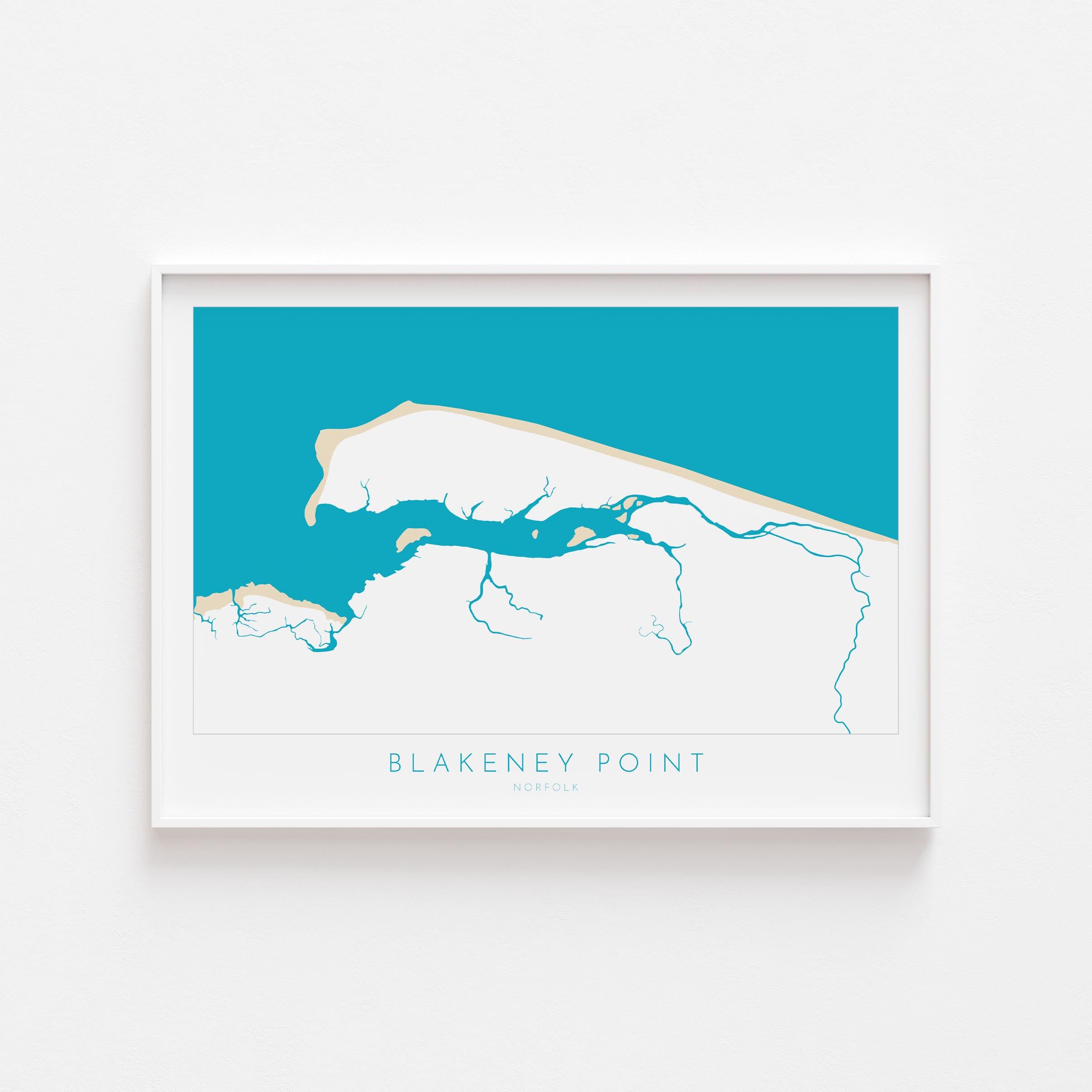 Blakeney Point Map Art - Norfolk Map Print, North Norfolk Art, Gift for Sailors & Holiday Homes UK, River Glaven, UK Coastal Wall Art