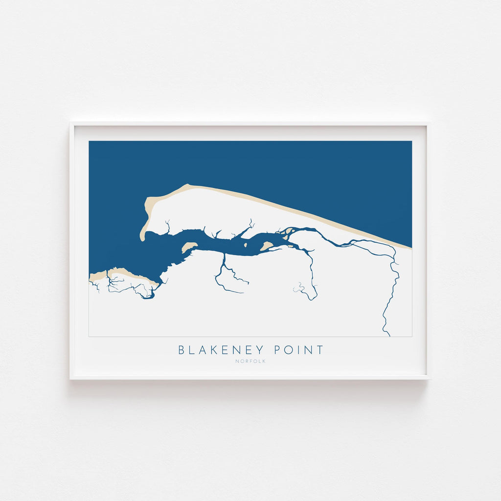Blakeney Point Map Art - Norfolk Map Print, North Norfolk Art, Gift for Sailors & Holiday Homes UK, River Glaven, UK Coastal Wall Art