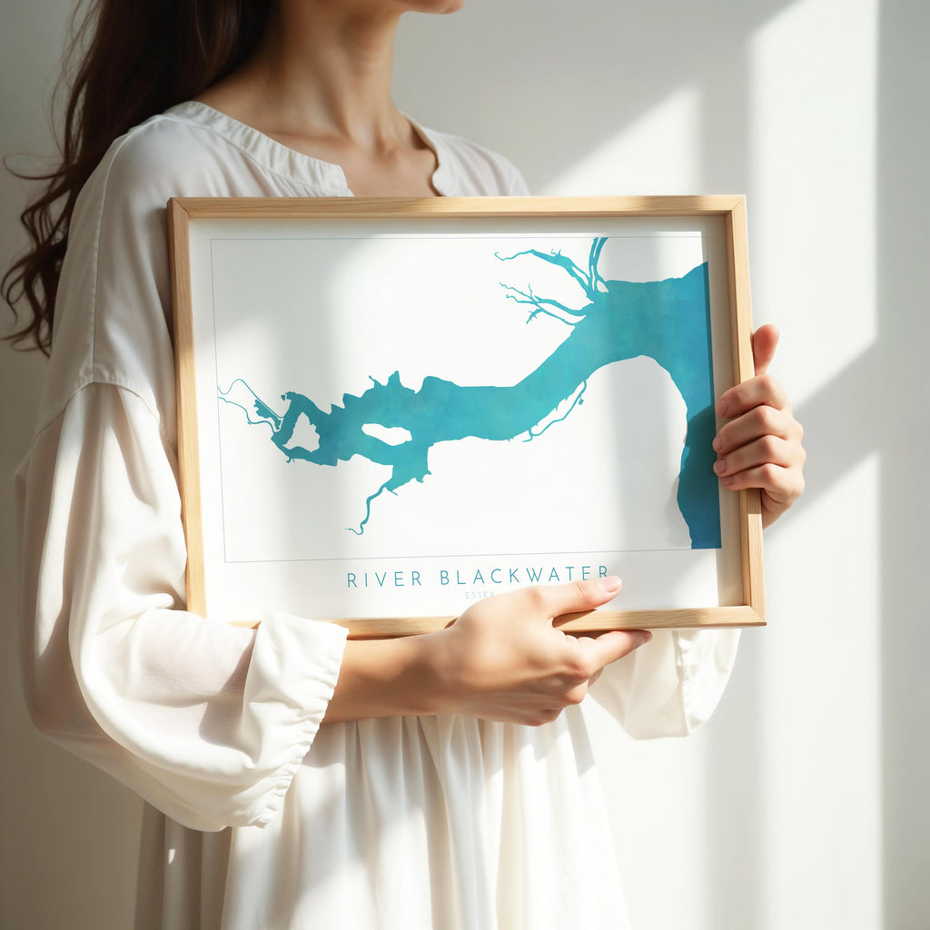 River Blackwater - Maldon, Map Art, Essex Coast, Essex Map, Essex Art, UK