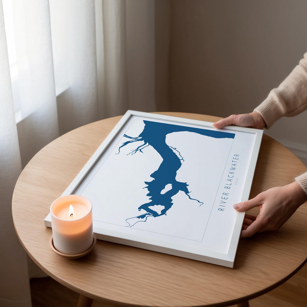 River Blackwater - Maldon, Map Art, Essex Coast, Essex Map, Essex Art, UK