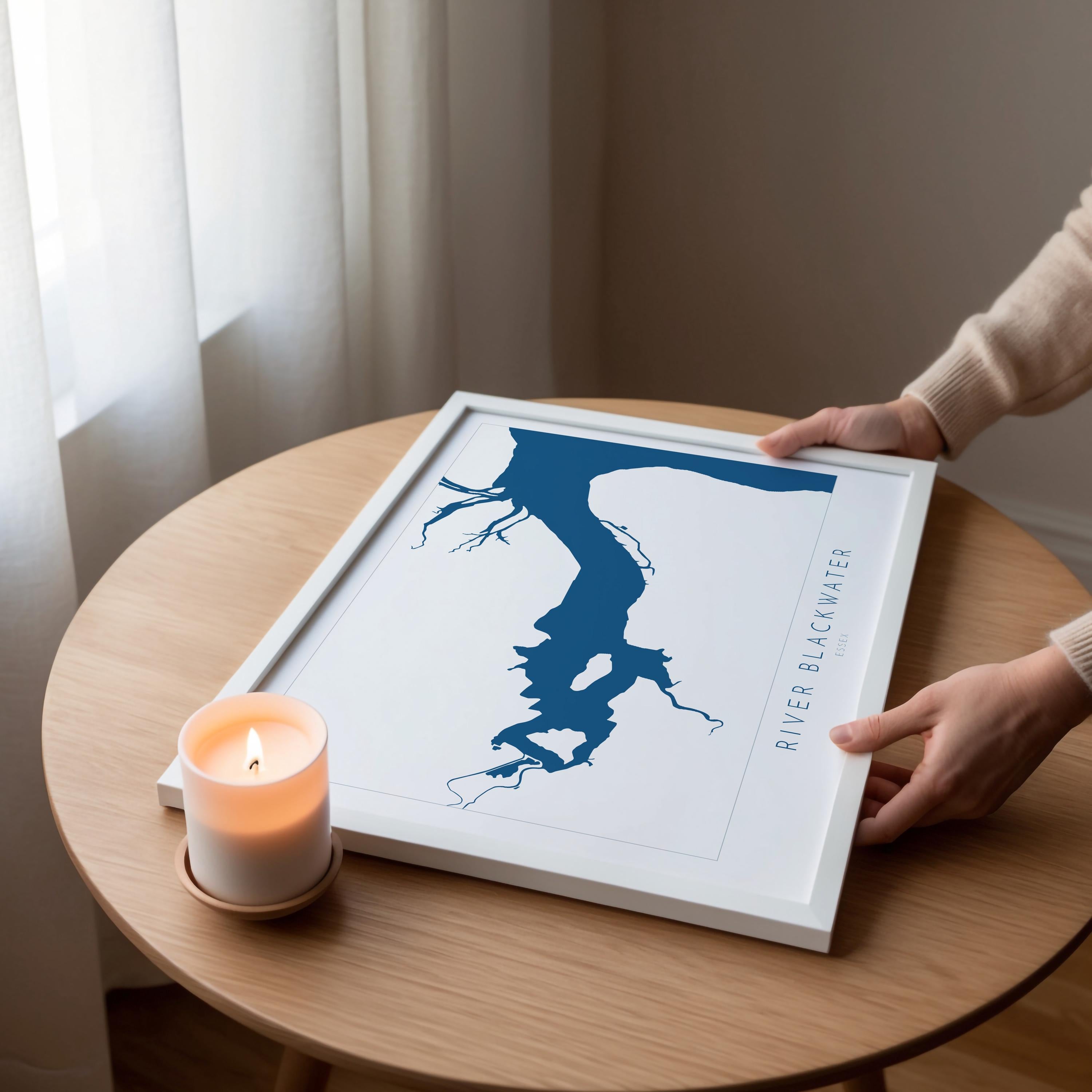 River Blackwater - Maldon, Map Art, Essex Coast, Essex Map, Essex Art, UK