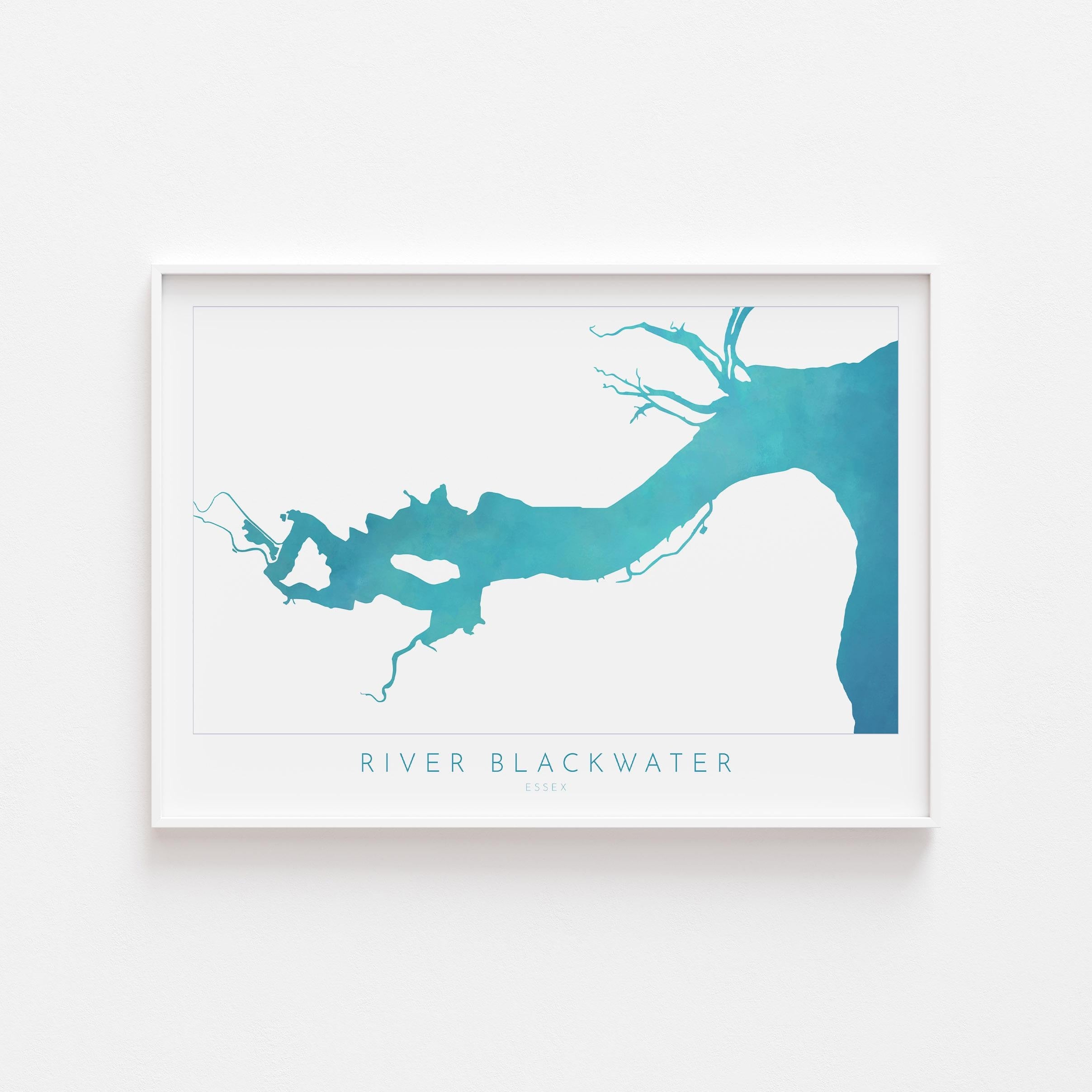 River Blackwater - Maldon, Map Art, Essex Coast, Essex Map, Essex Art, UK