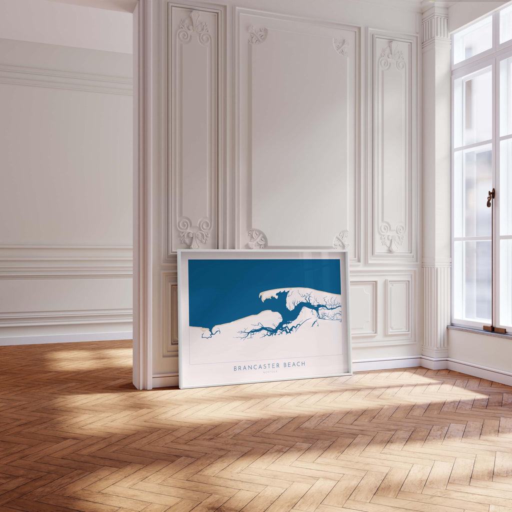 Brancaster Map Art - Norfolk Art, Brancaster Beach Art, North Norfolk Coast, Norfolk Gift UK, Norfolk Travel Print, Brancaster Staithe