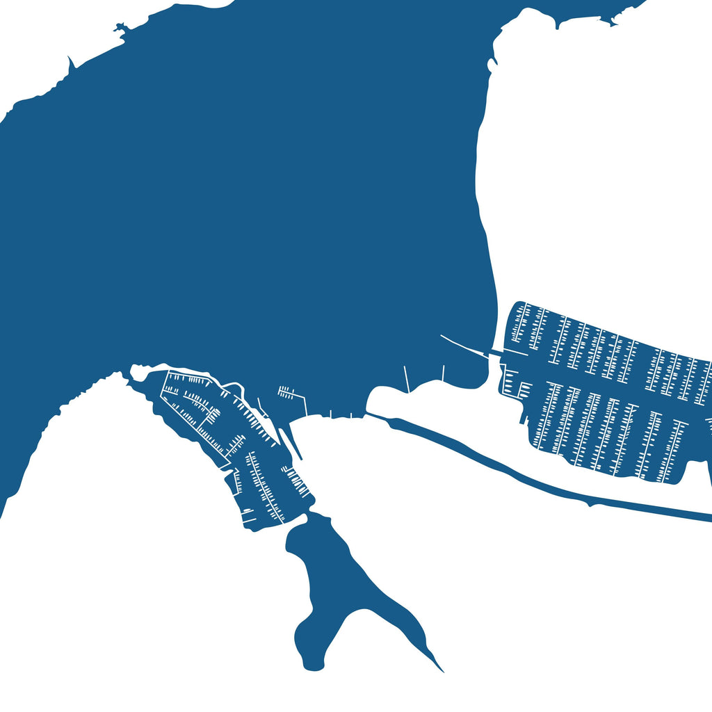 Chichester Harbour Map Art Print - Hampshire Map Art, Chichester print, Nautical Map Art UK, Hayling Island Map, Sailor Gift, Nautical Gift