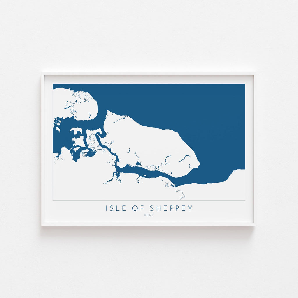 Isle of Sheppey Map Art - Kent Map Art, Isle of Sheppey Art Print, Kent Coast, Kent Travel Print, Sheerness Map Art, Kent Beach Map