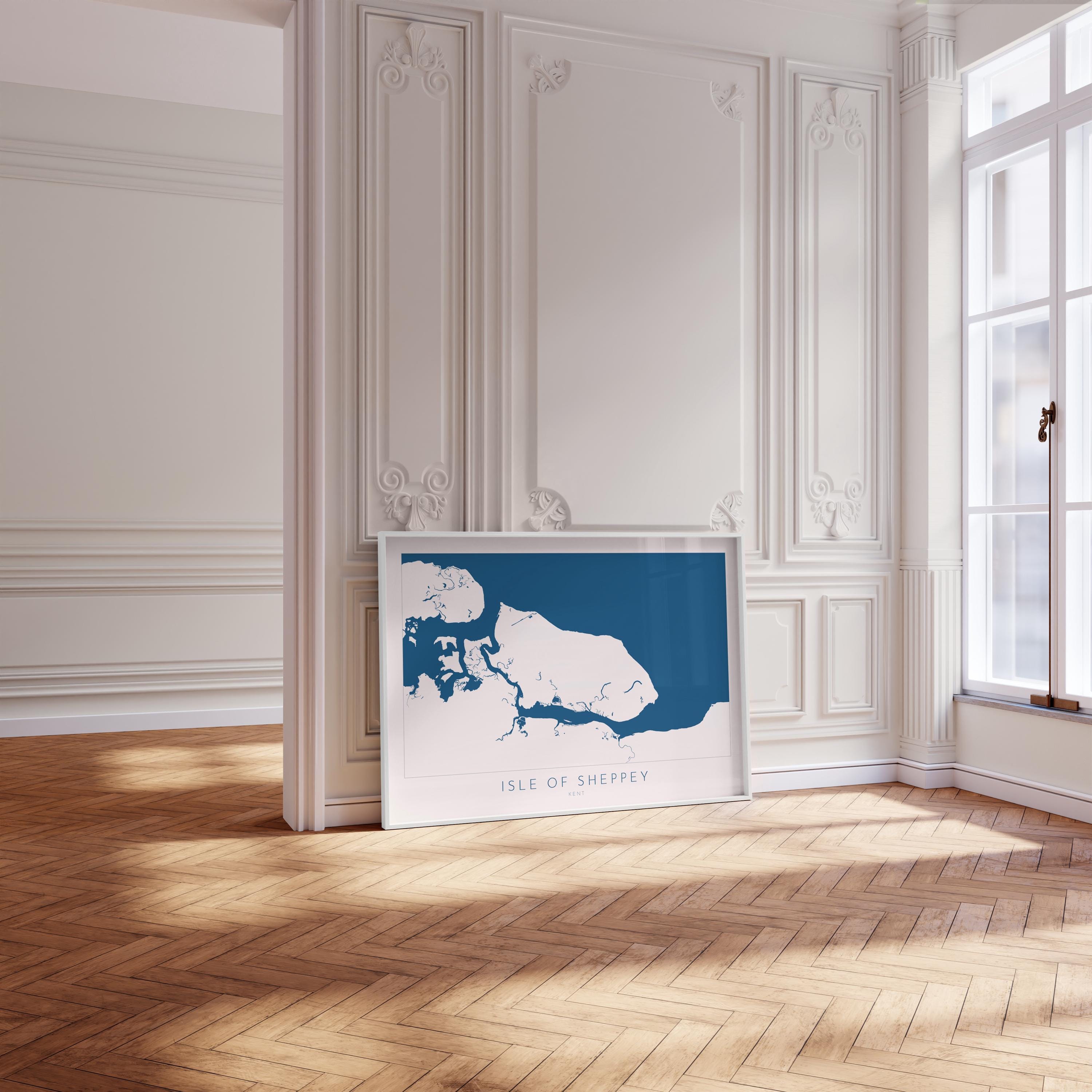 Isle of Sheppey Map Art - Kent Map Art, Isle of Sheppey Art Print, Kent Coast, Kent Travel Print, Sheerness Map Art, Kent Beach Map