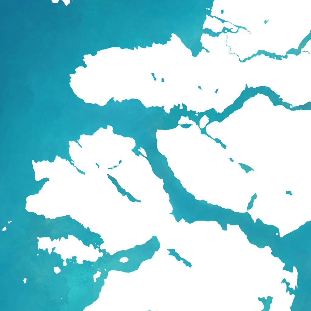 Loch Linnhe Map Art Print - Isle of Mull Map, Scotland Coast Map, Highlands Wall Art, Loch Map, Scottish Lochs, Scotland Art Gift, UK Map