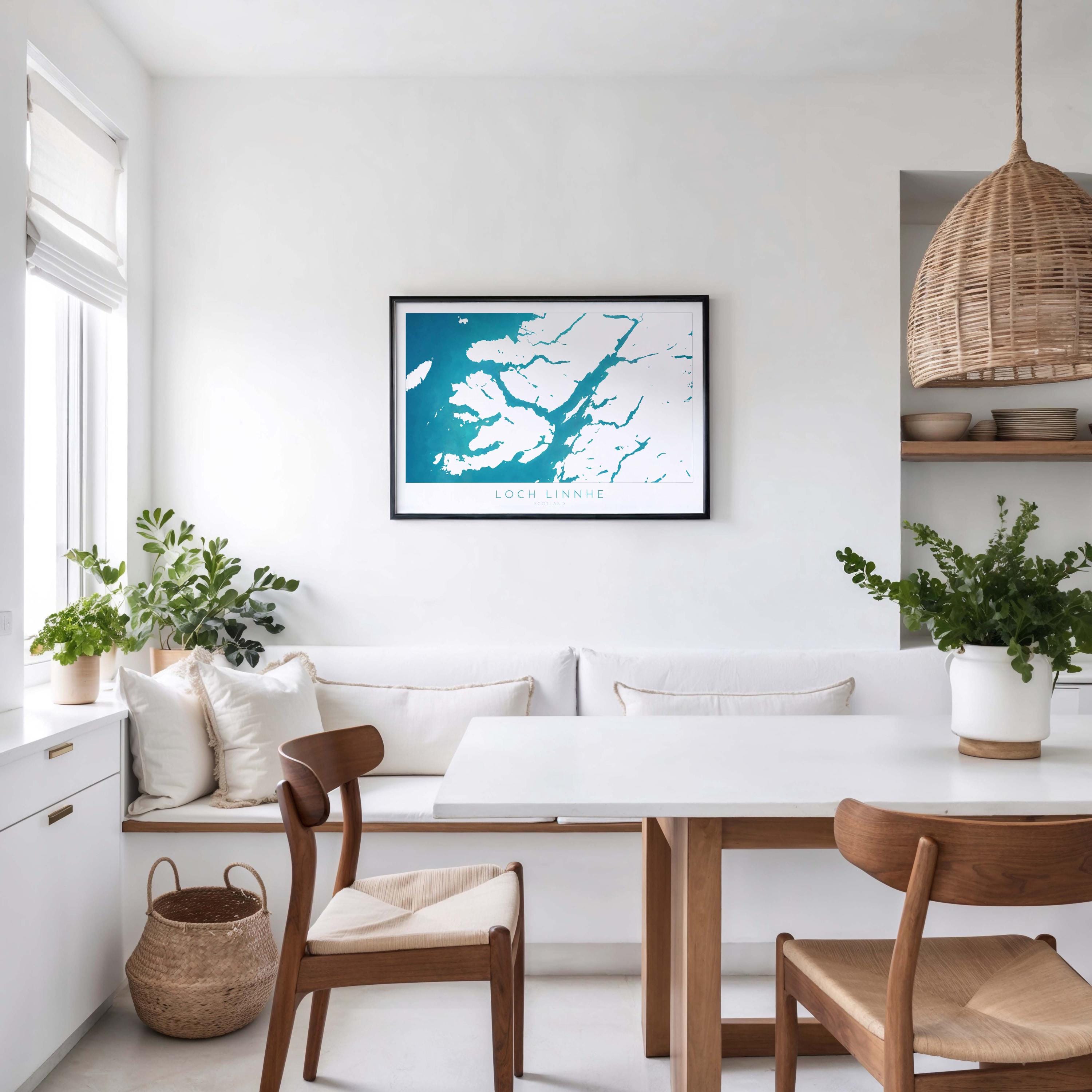 Loch Linnhe Map Art Print - Isle of Mull Map, Scotland Coast Map, Highlands Wall Art, Loch Map, Scottish Lochs, Scotland Art Gift, UK Map